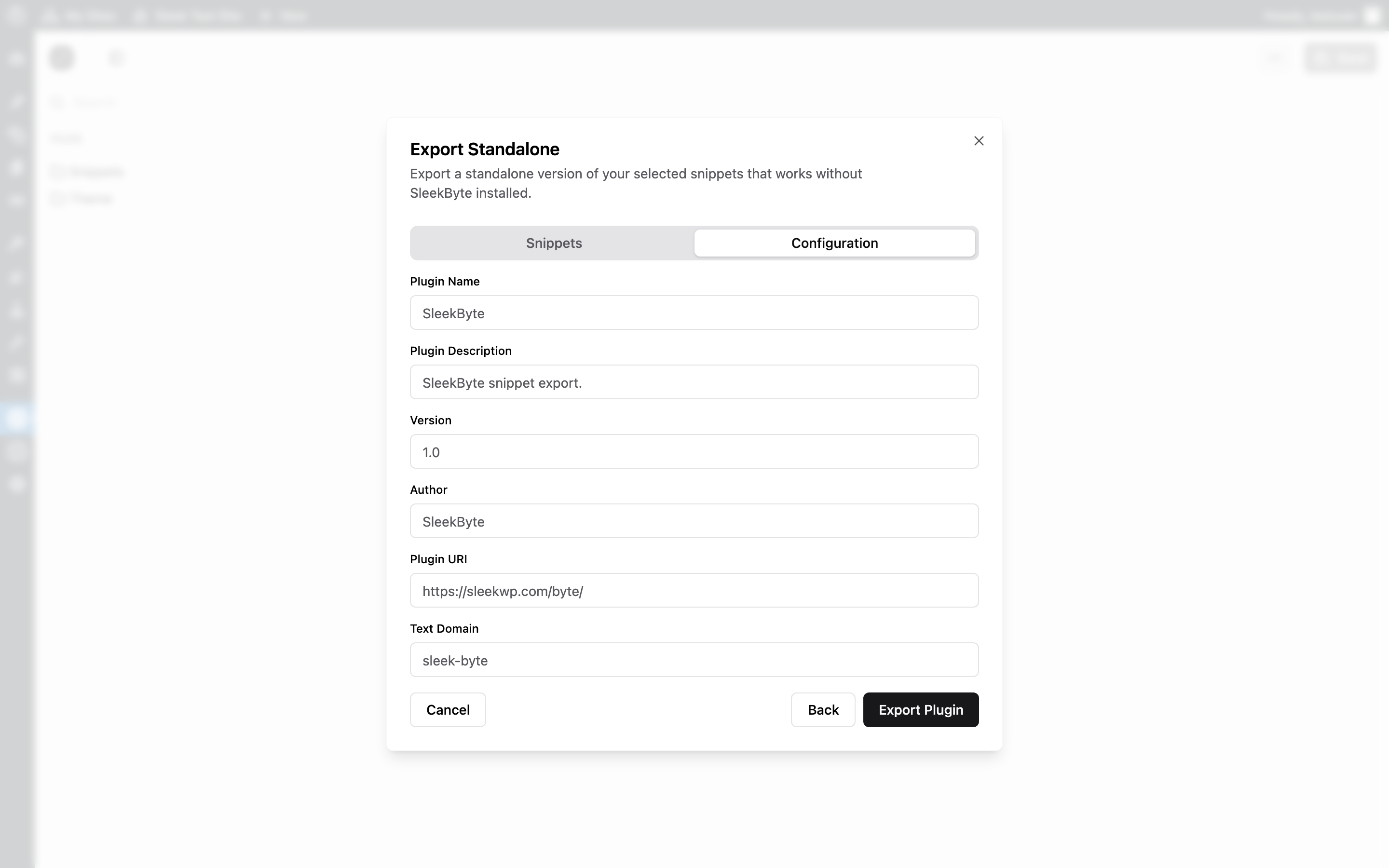 SleekByte standalone export