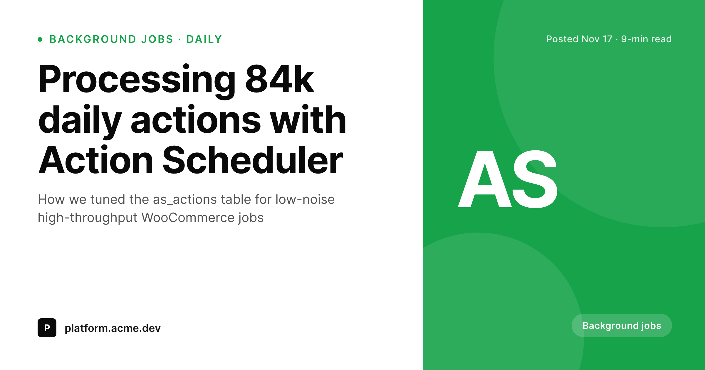 SleekPixel example output for Action Scheduler