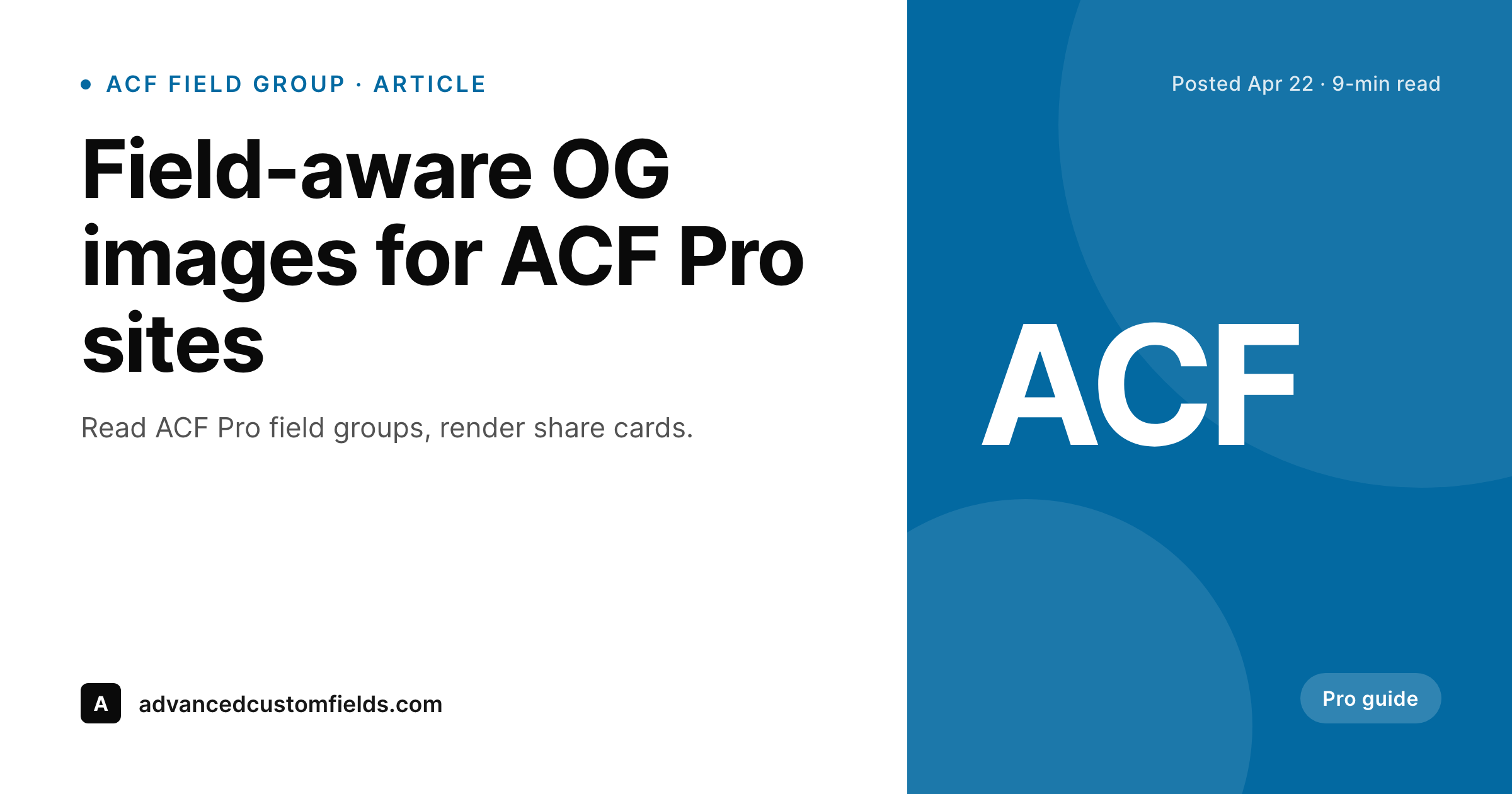 SleekPixel example output for ACF Pro