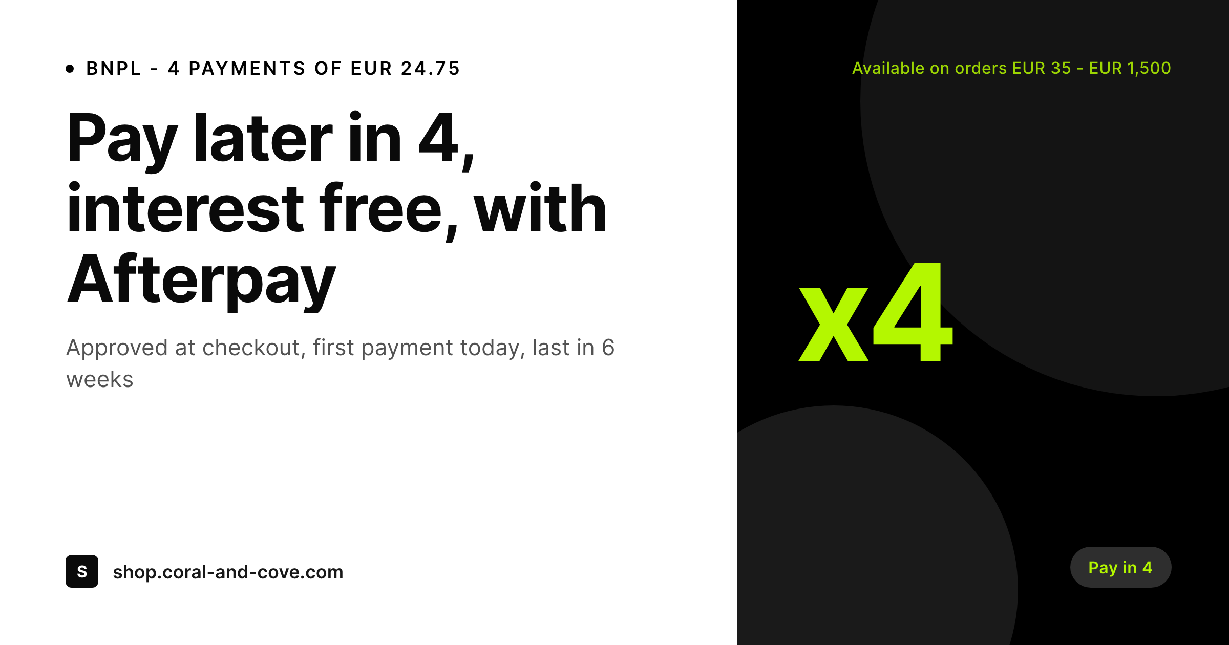 SleekPixel example output for Afterpay for WooCommerce