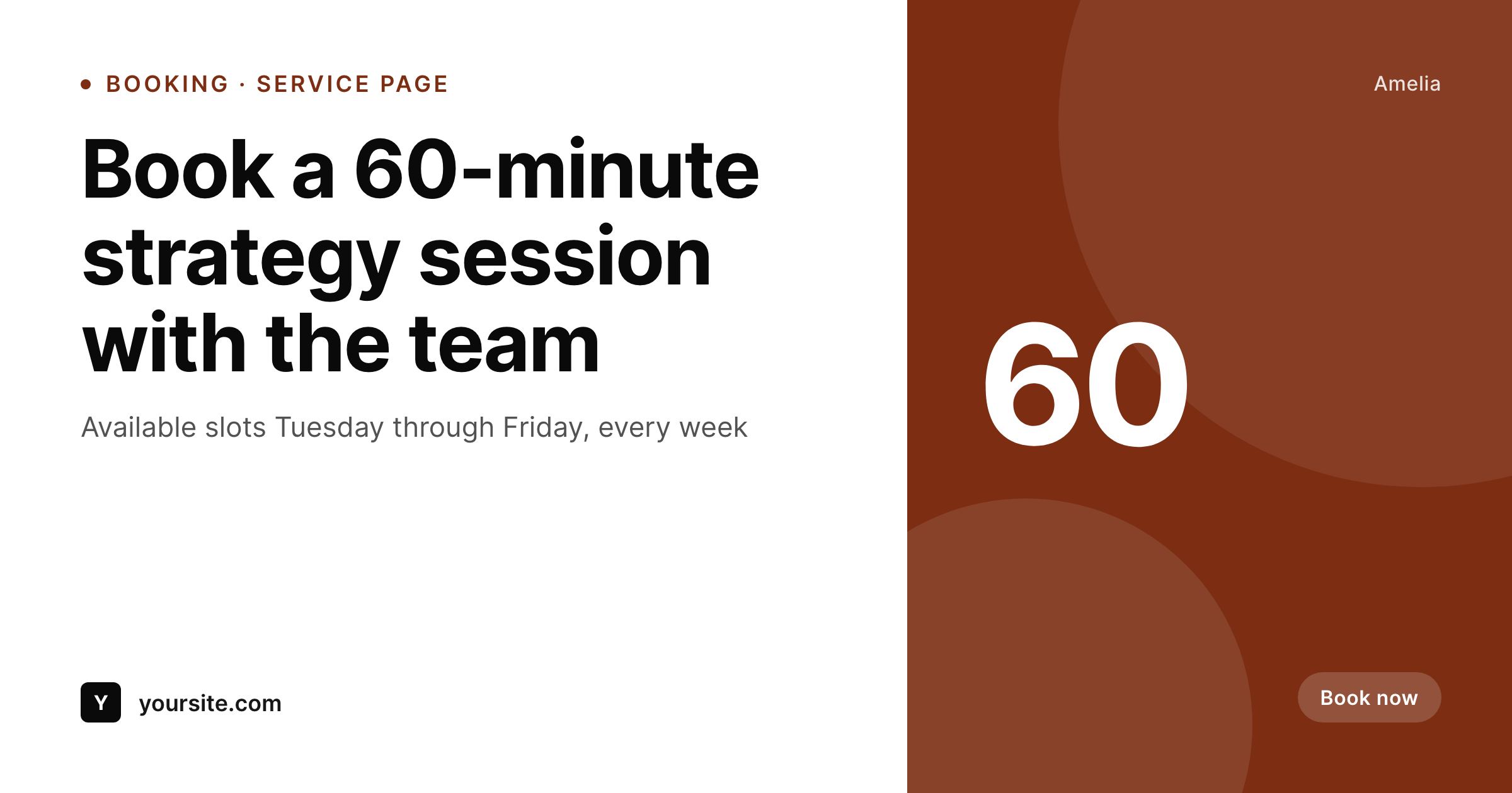 SleekPixel example output for Amelia bookings