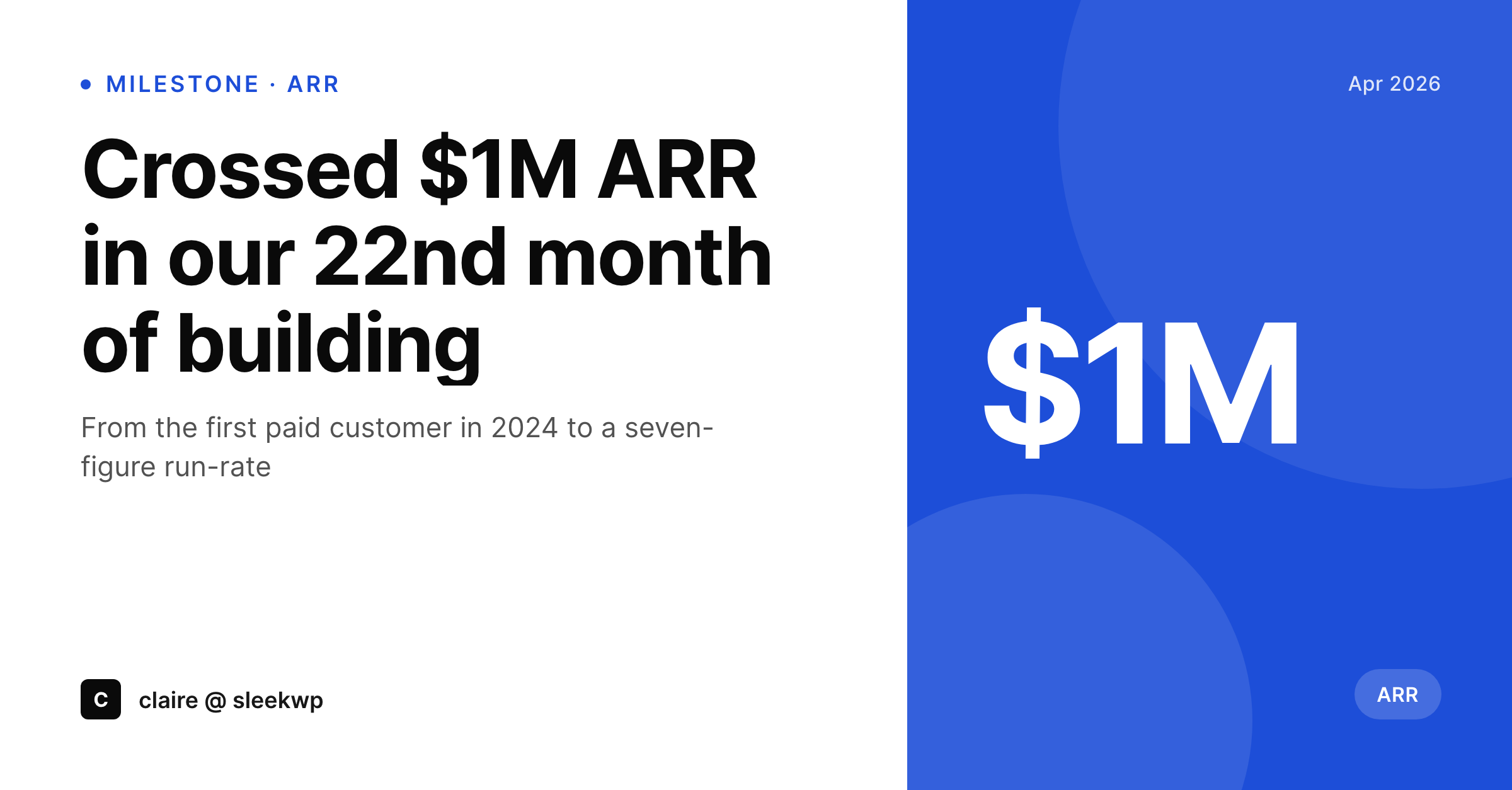 SleekPixel example output for ARR milestone cards