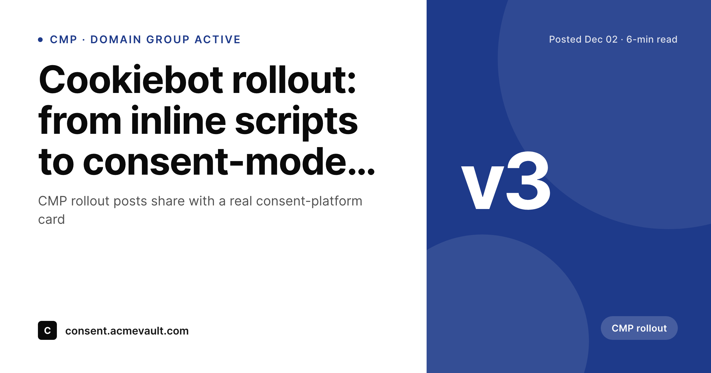SleekPixel example output for Cookiebot CMP