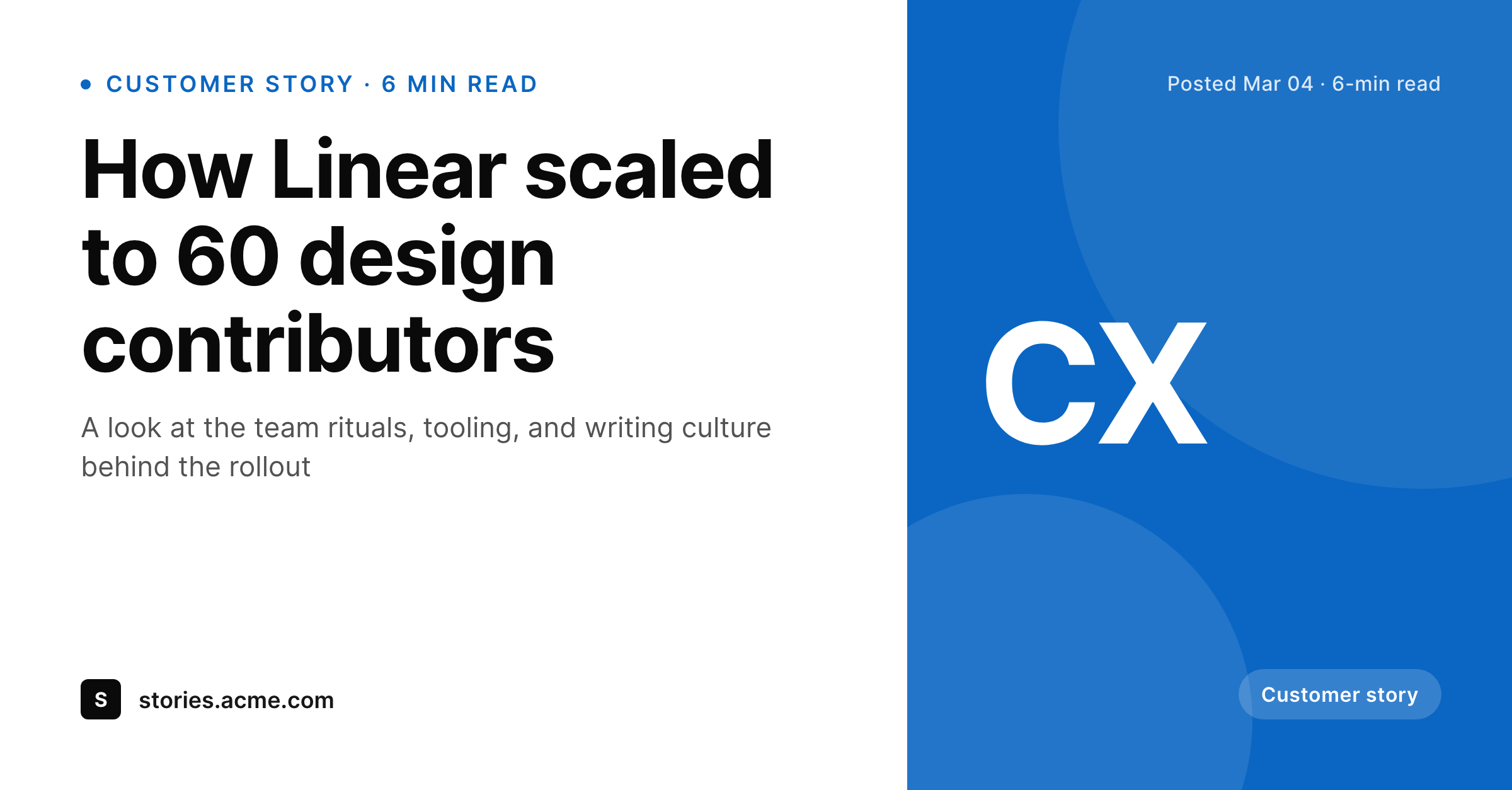 SleekPixel example output for customer story card