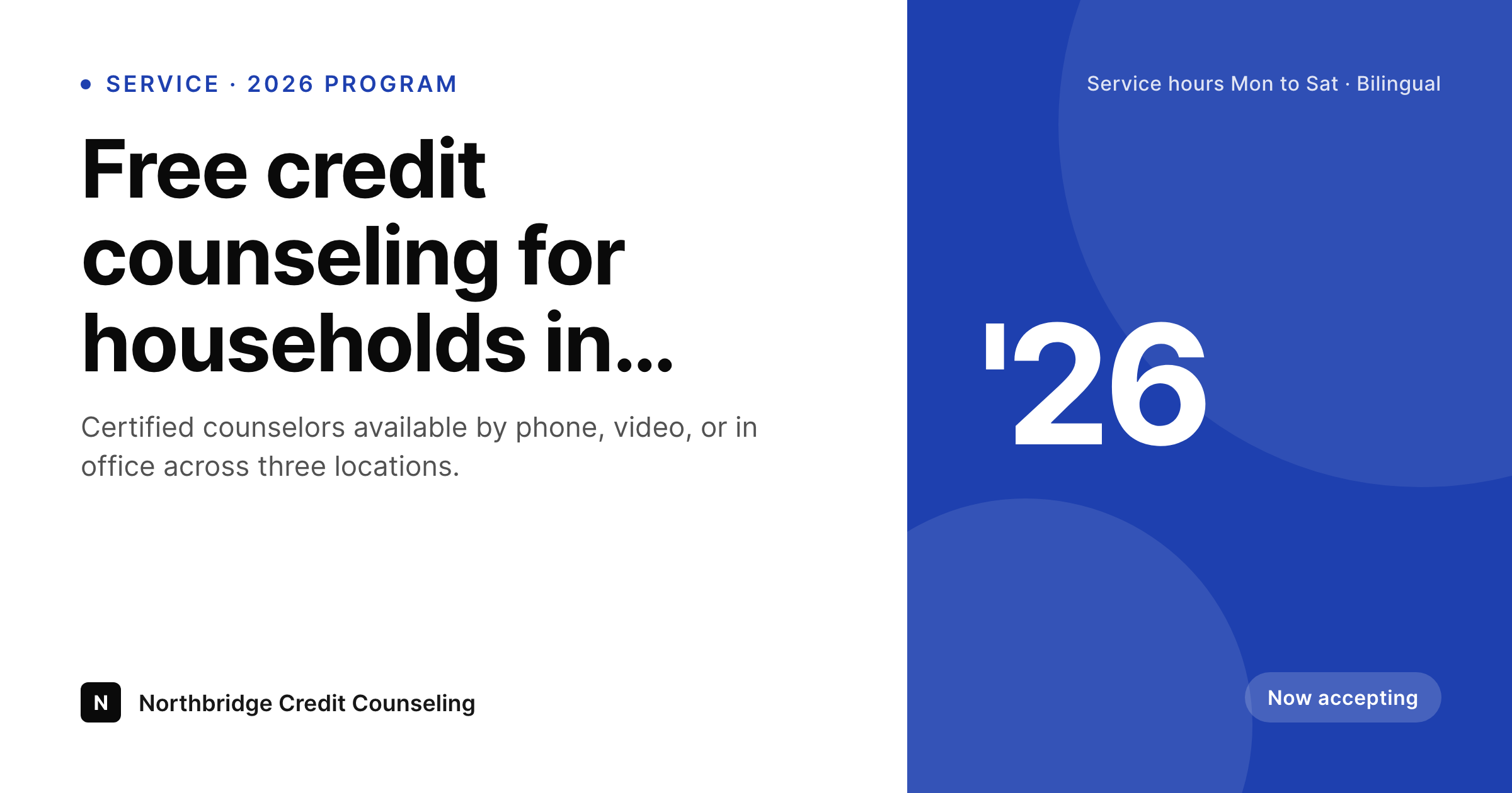 SleekPixel example output for debt counselor