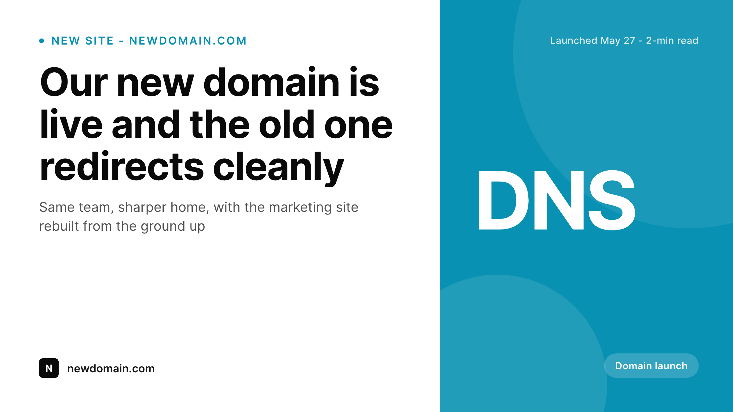 SleekPixel example output for domain launch card