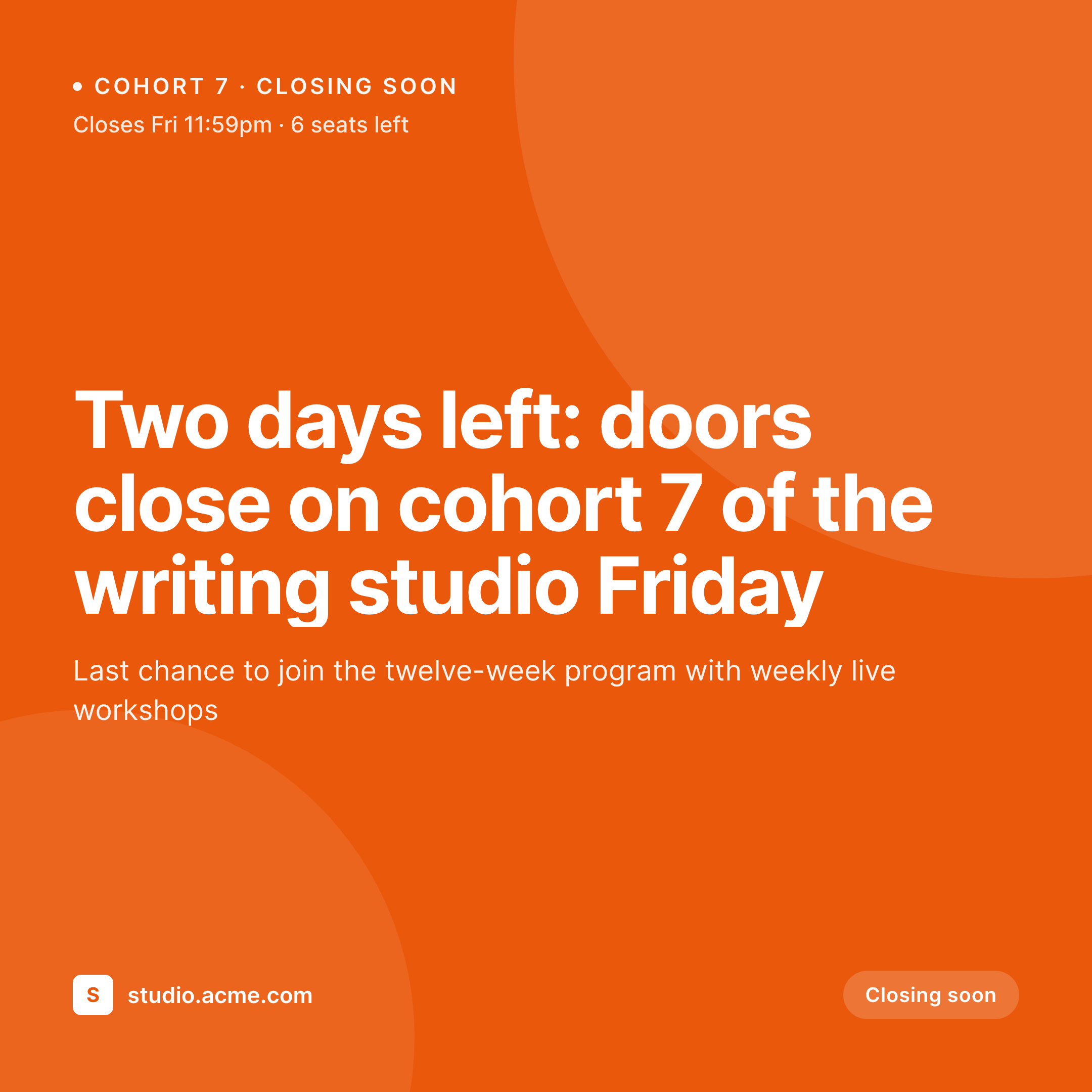 SleekPixel example output for doors closing card