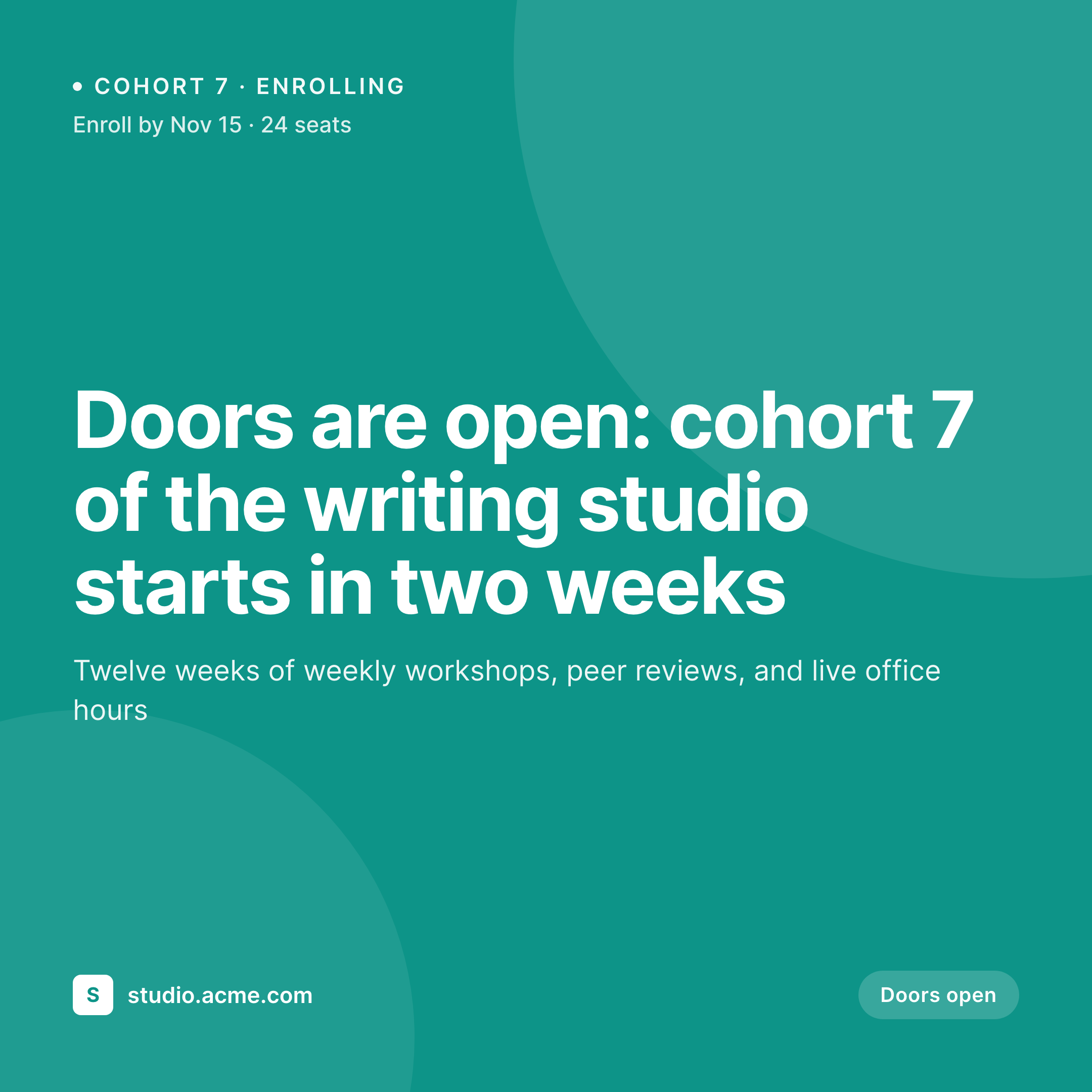 SleekPixel example output for doors open card
