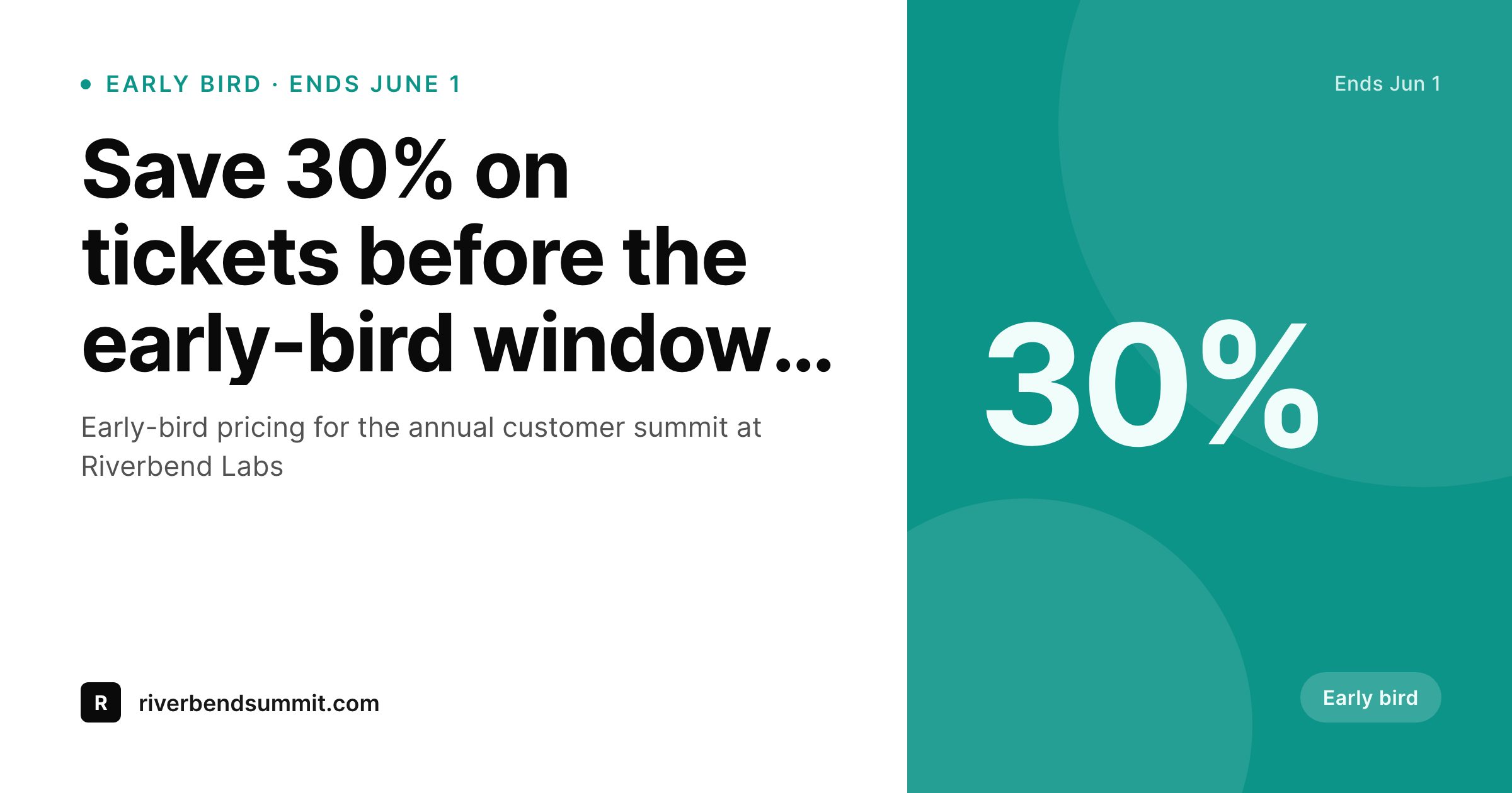 SleekPixel example output for early bird banners
