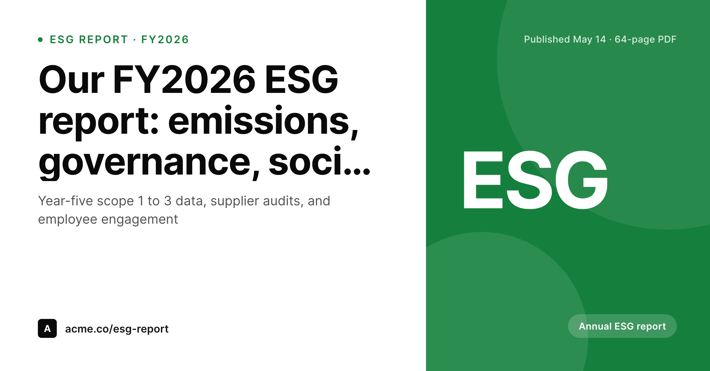 SleekPixel example output for ESG report card