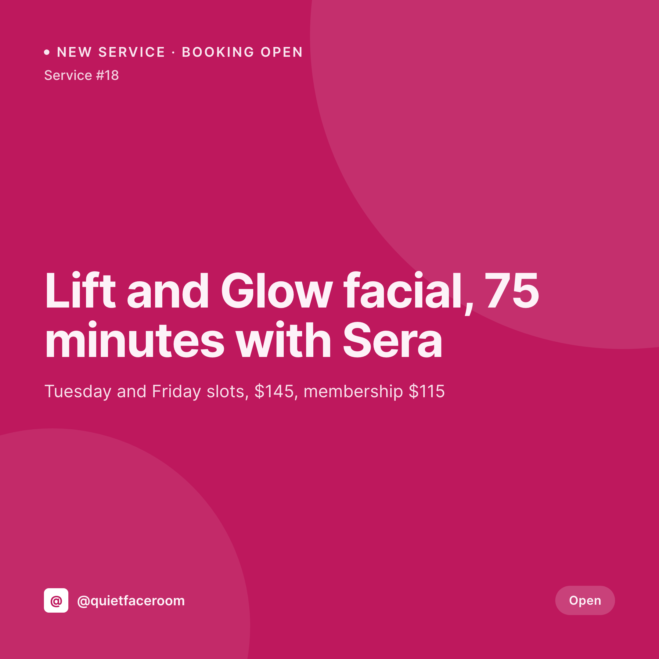 SleekPixel example output for esthetician studio