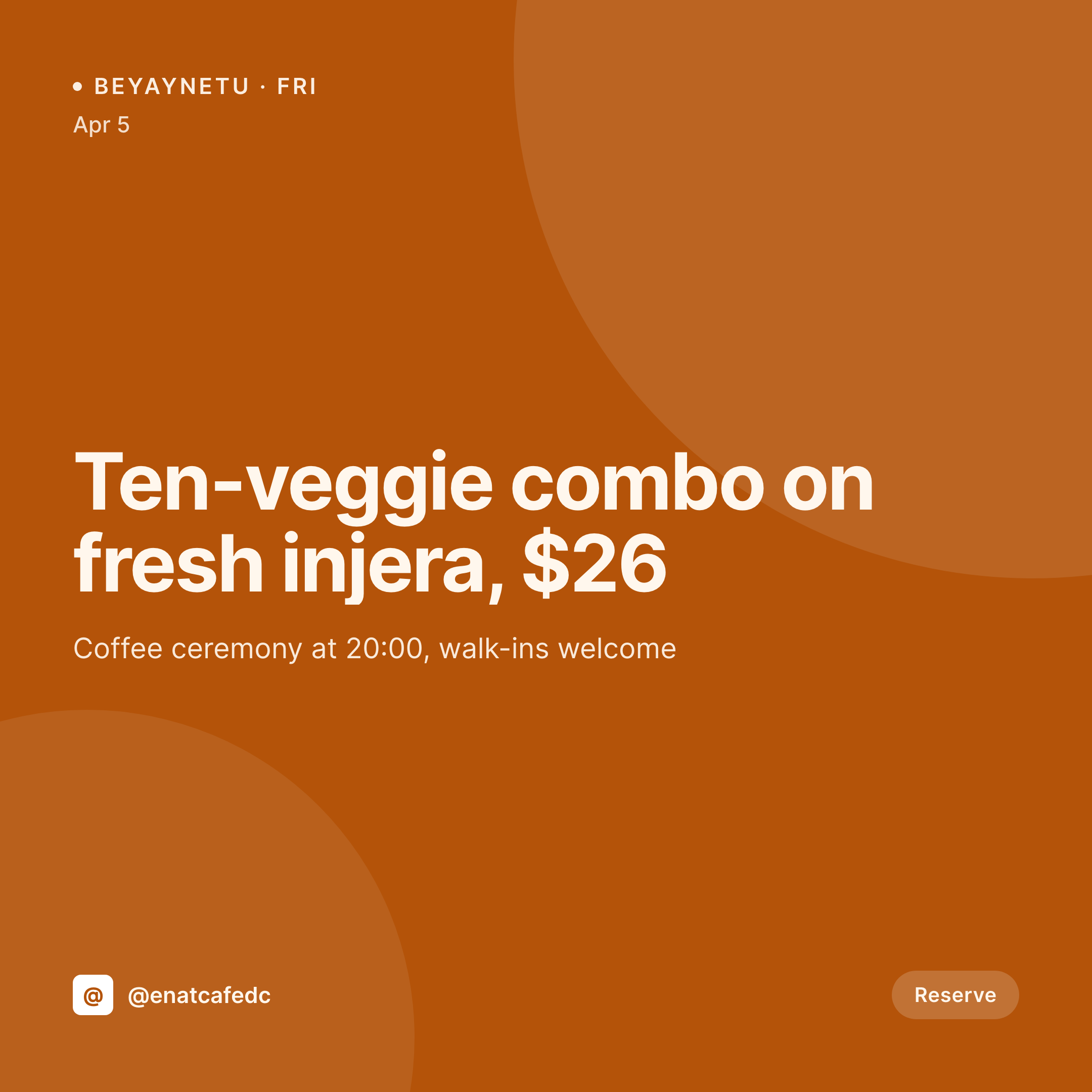 SleekPixel example output for Ethiopian restaurant