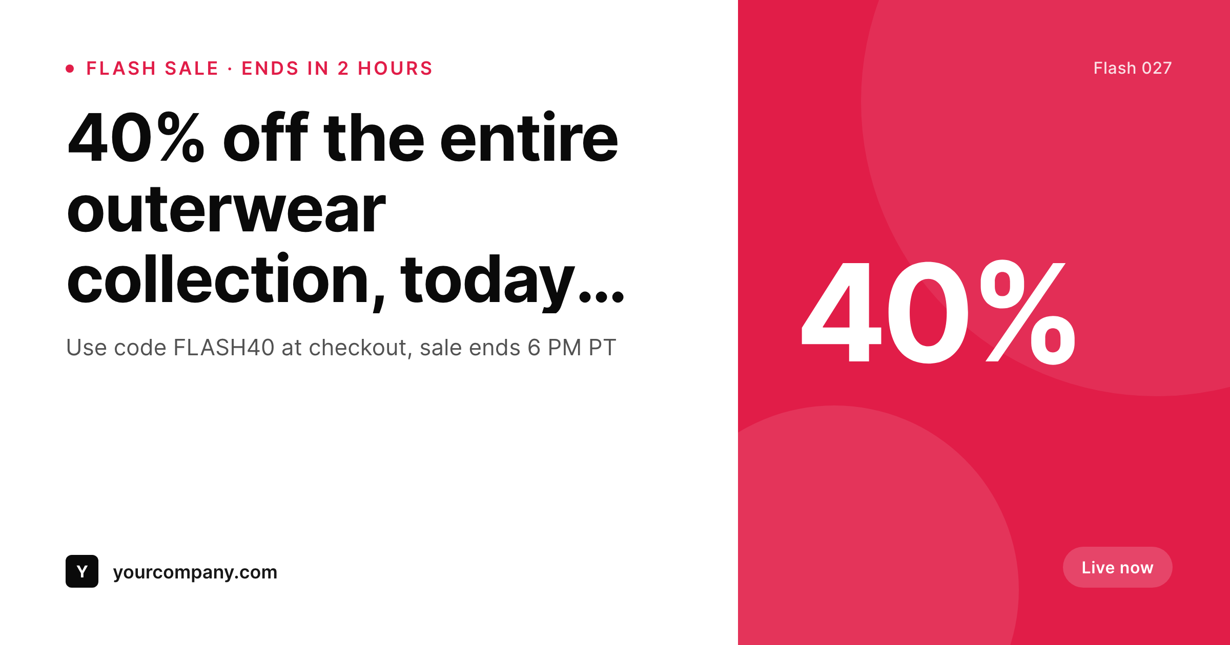 SleekPixel example output for flash sale banners