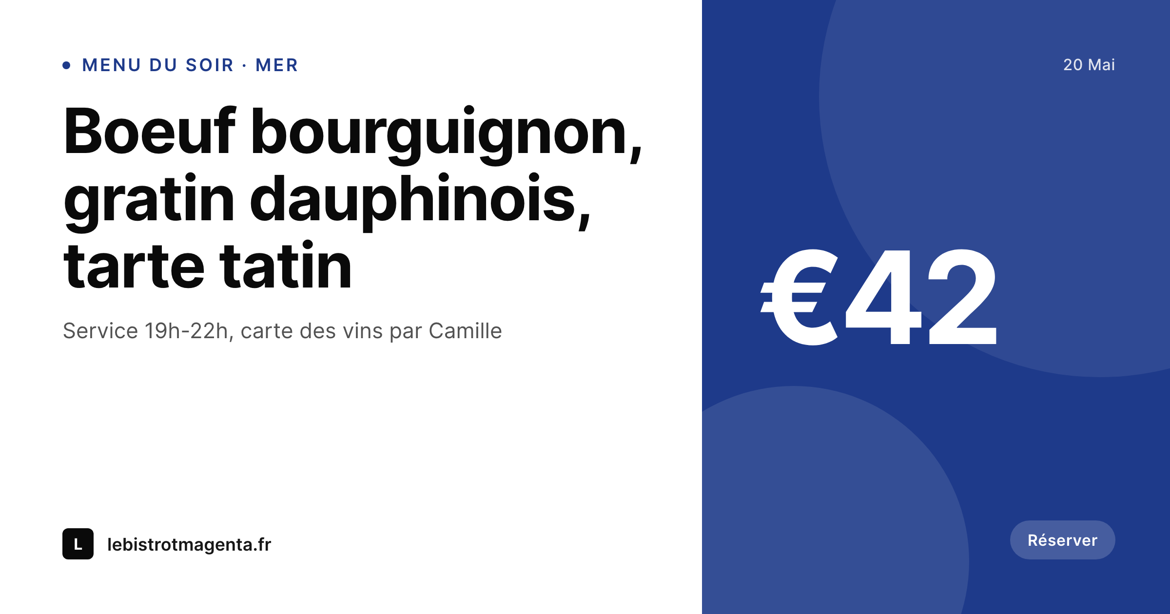 SleekPixel example output for French restaurant