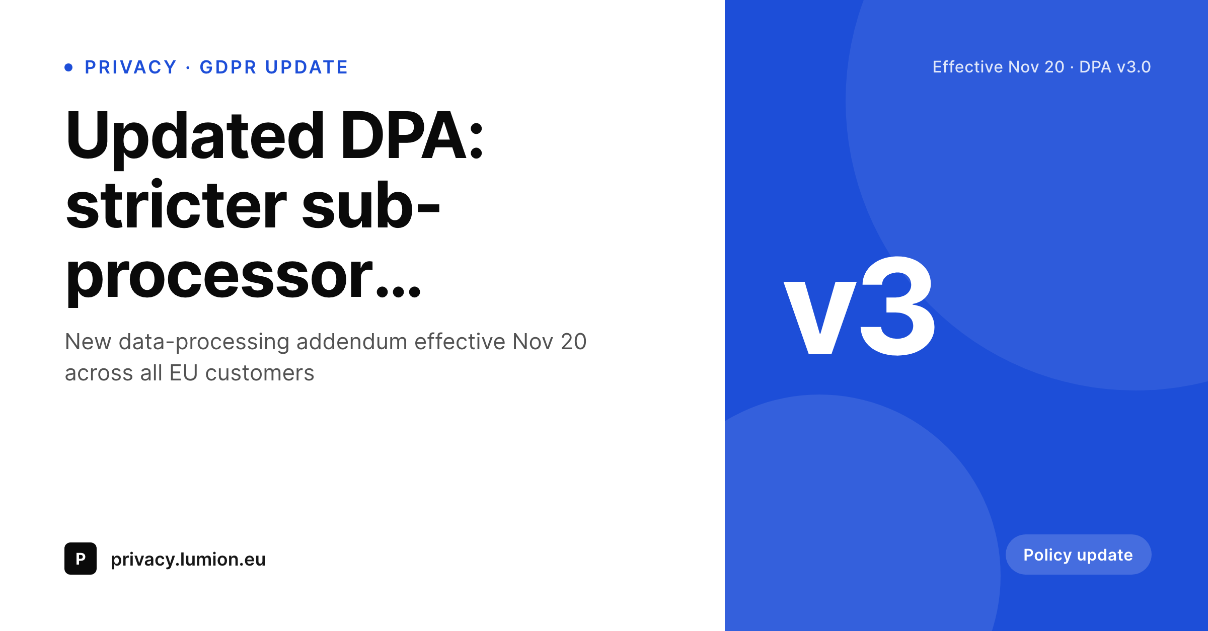 SleekPixel example output for GDPR update card
