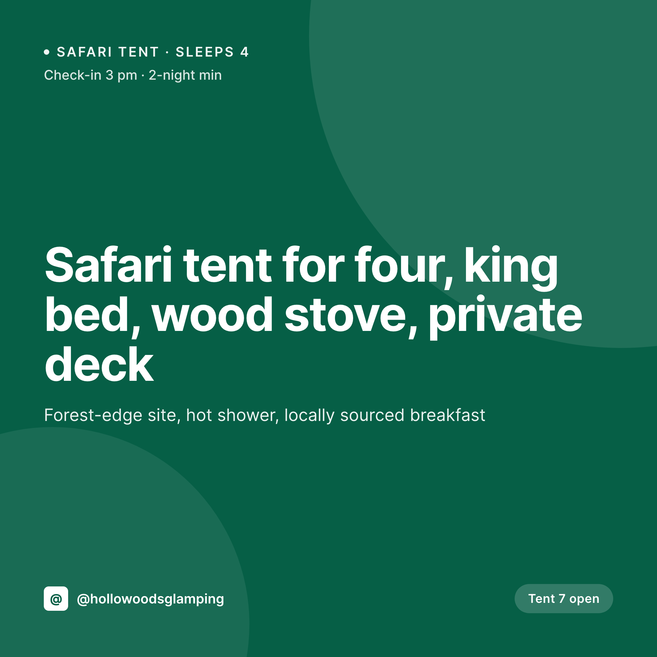 SleekPixel example output for glamping site