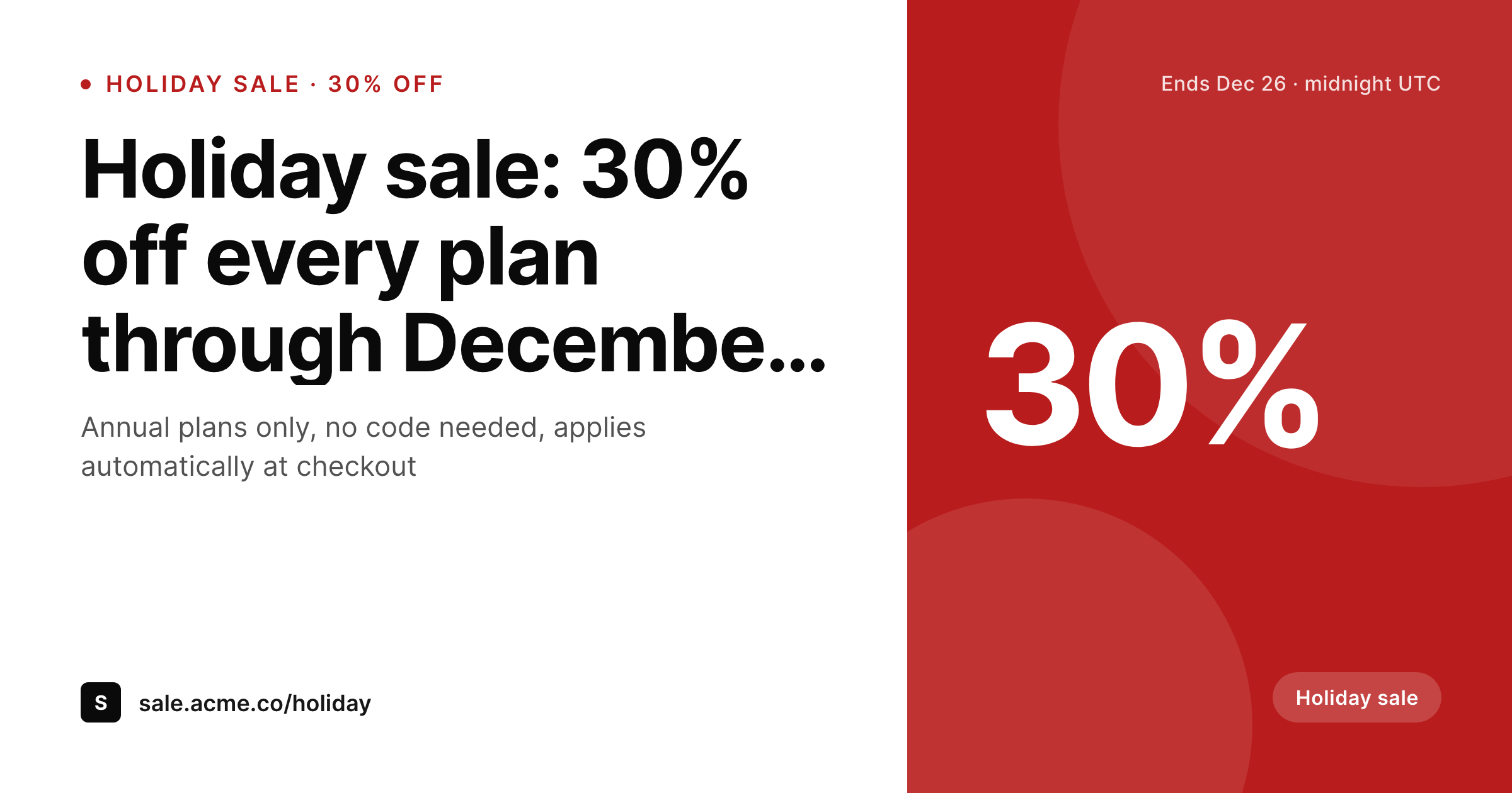 SleekPixel example output for holiday promo card