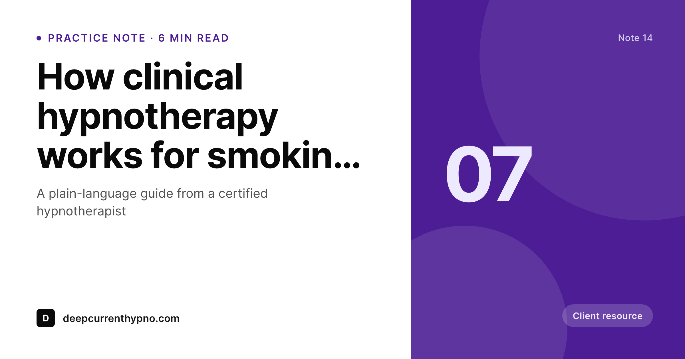 SleekPixel example output for hypnotherapists