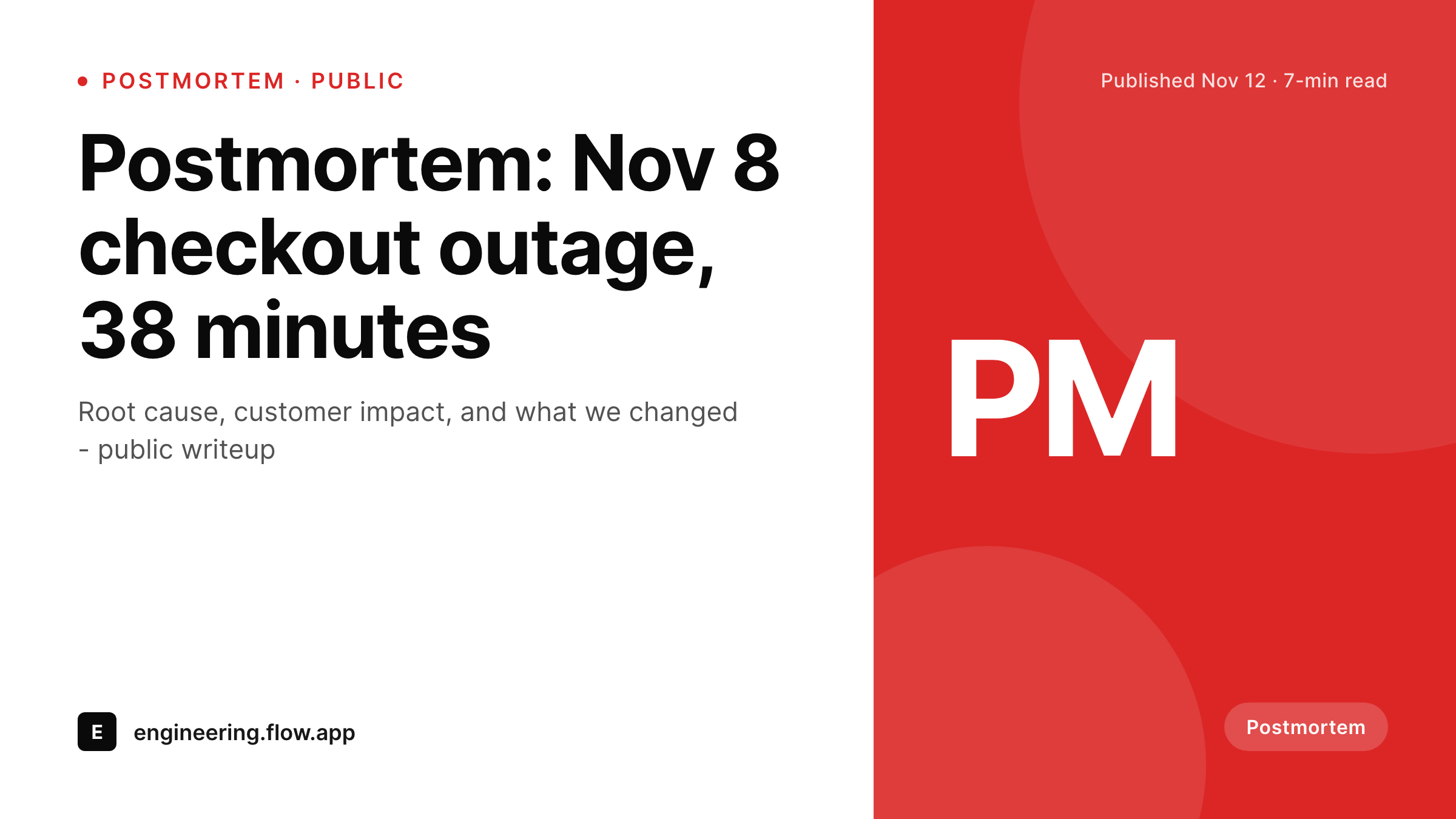 SleekPixel example output for incident postmortem card
