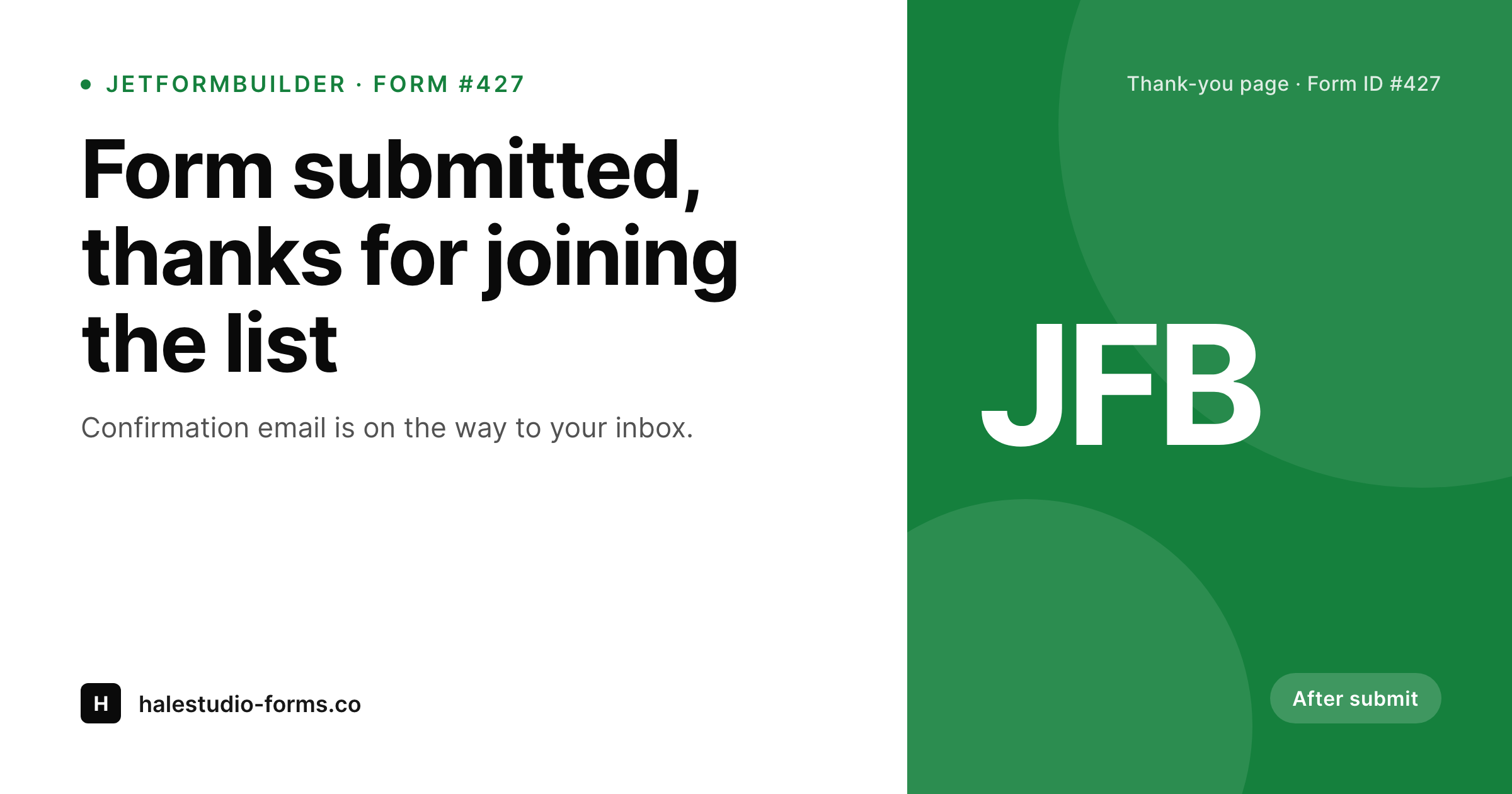 SleekPixel example output for JetFormBuilder