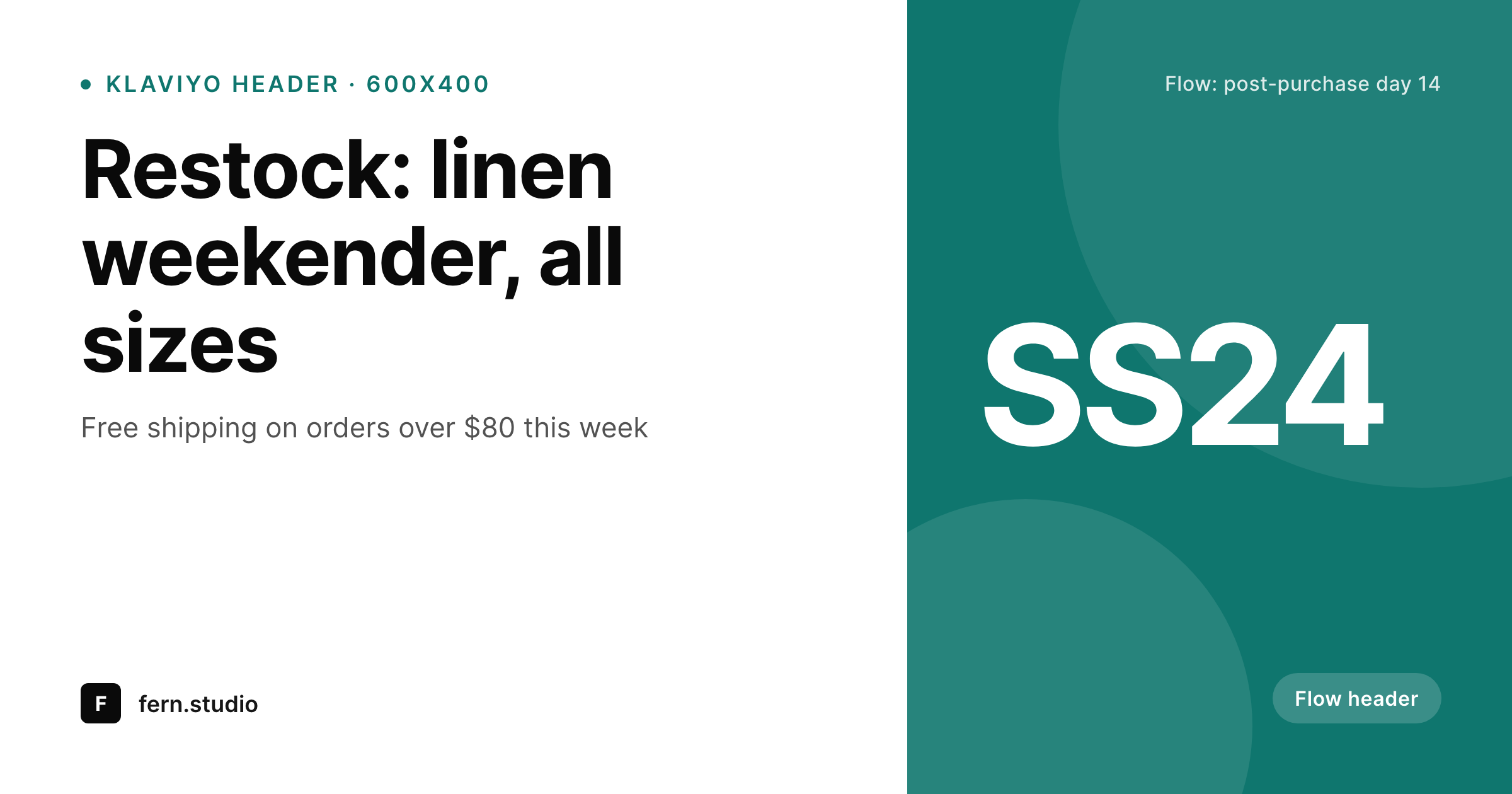 SleekPixel example output for Klaviyo email banner