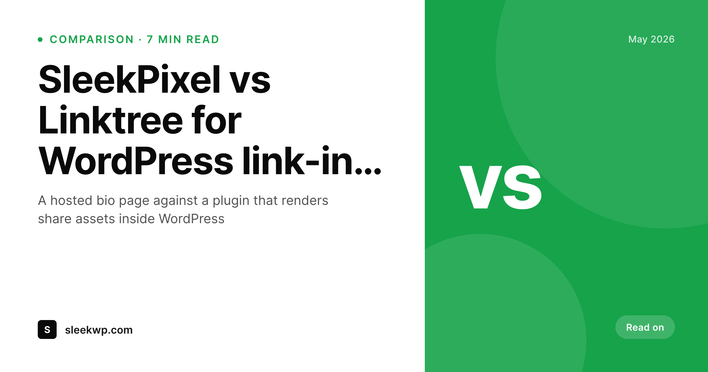 SleekPixel example output for Linktree alternative for WordPress