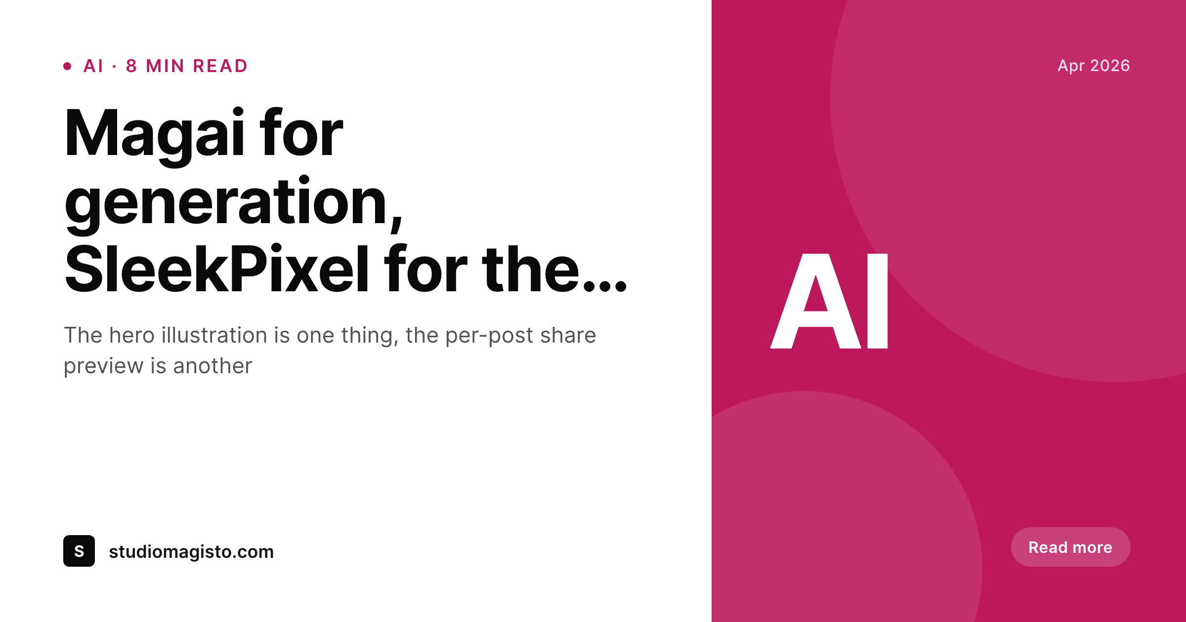 SleekPixel example output for Magai alternative for WordPress images