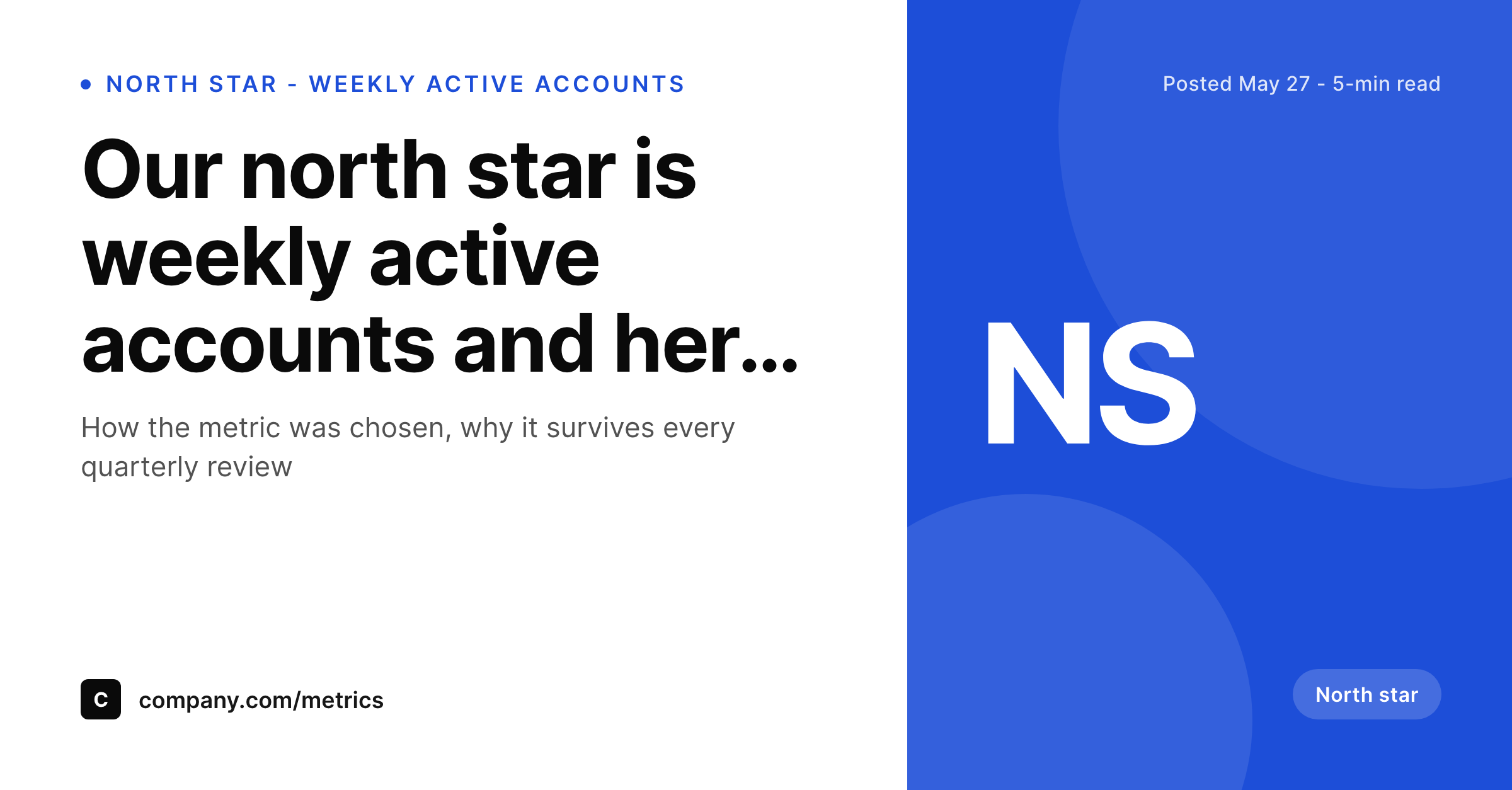 SleekPixel example output for north star metric card
