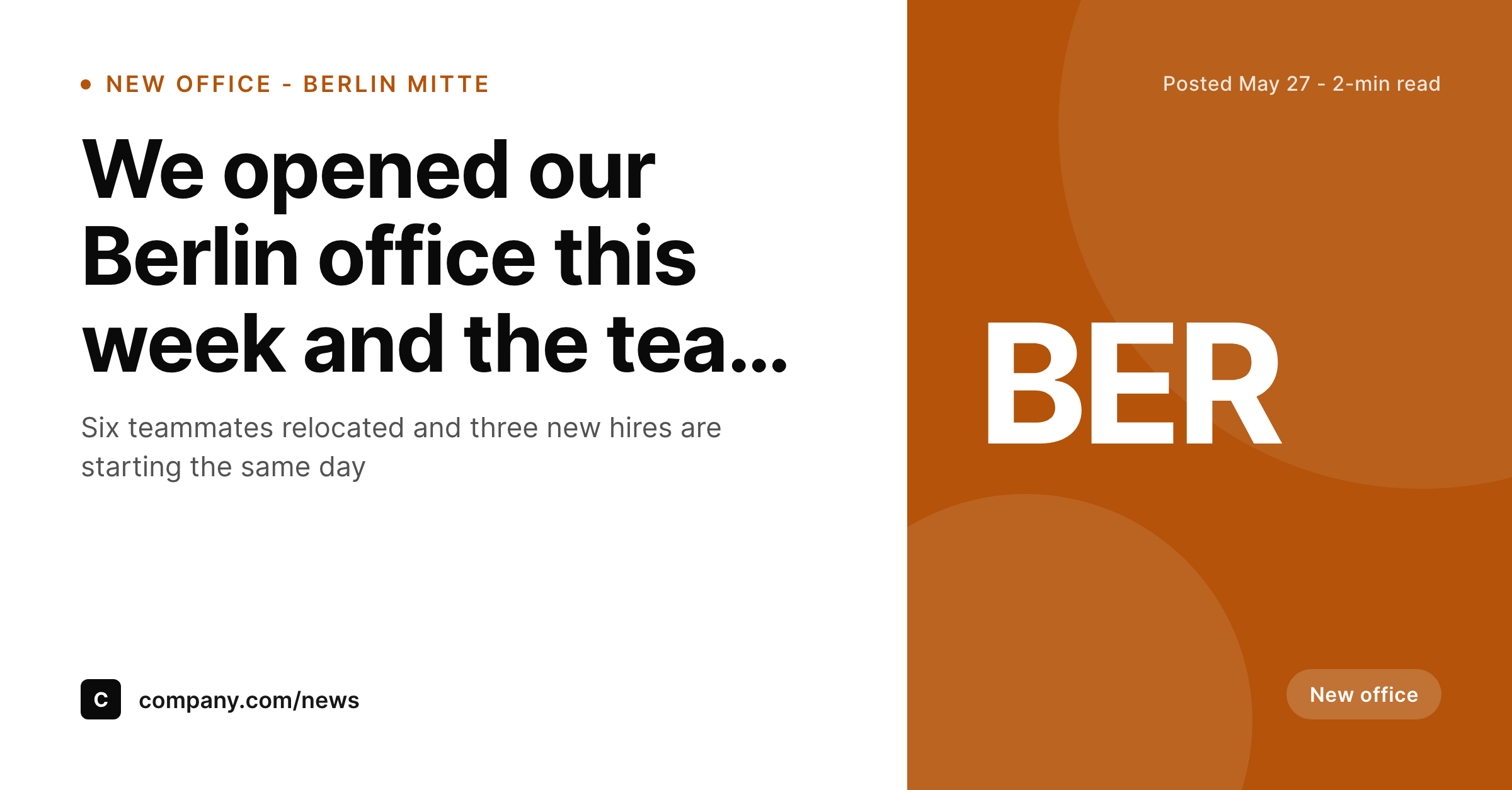 SleekPixel example output for office opening card