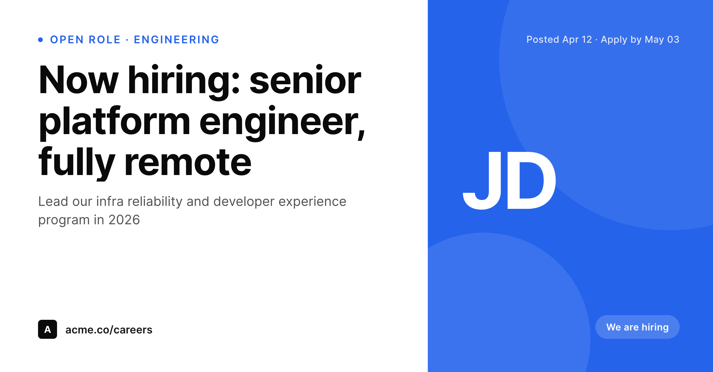 SleekPixel example output for open role card