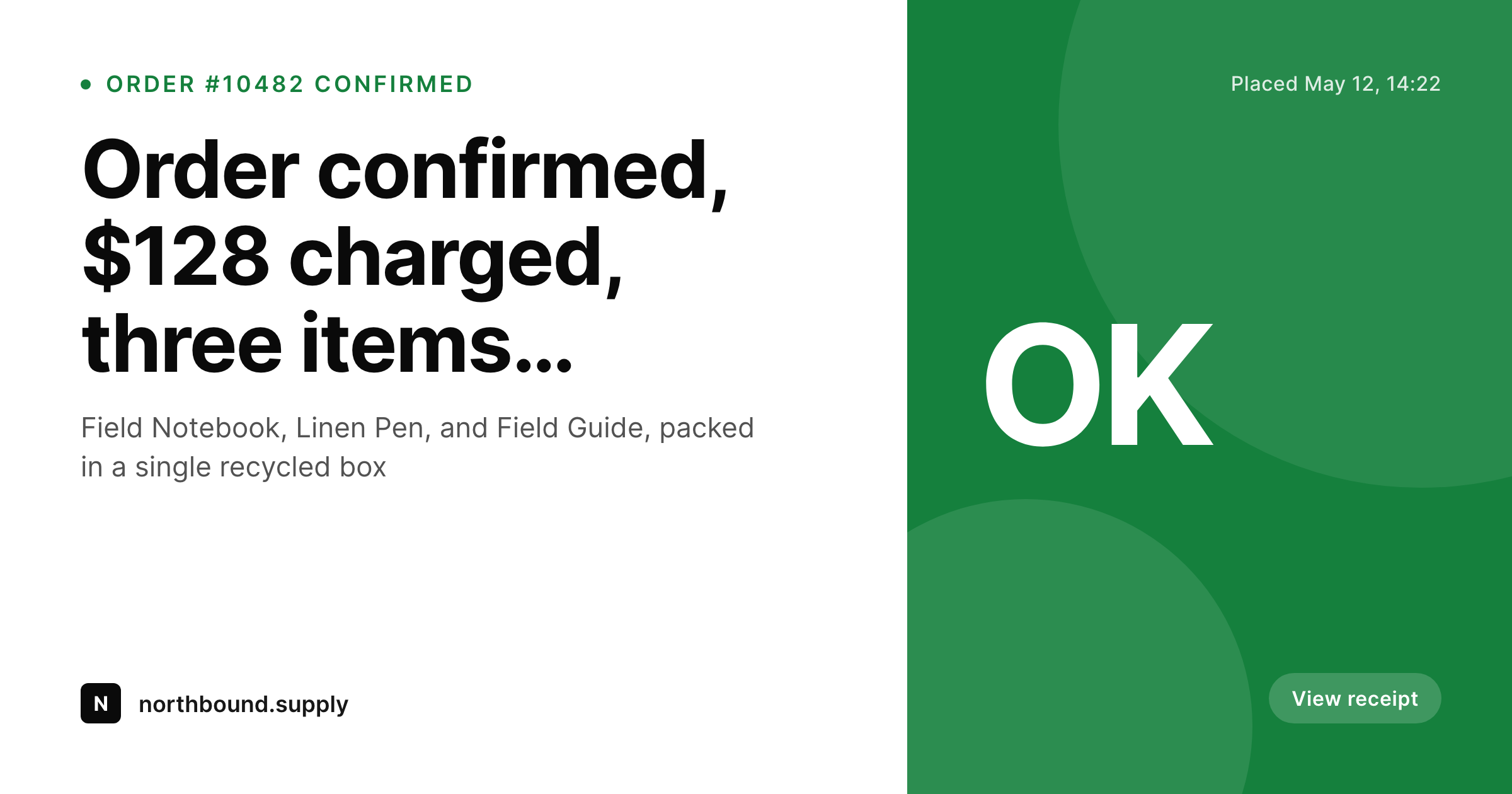 SleekPixel example output for order confirmation cards