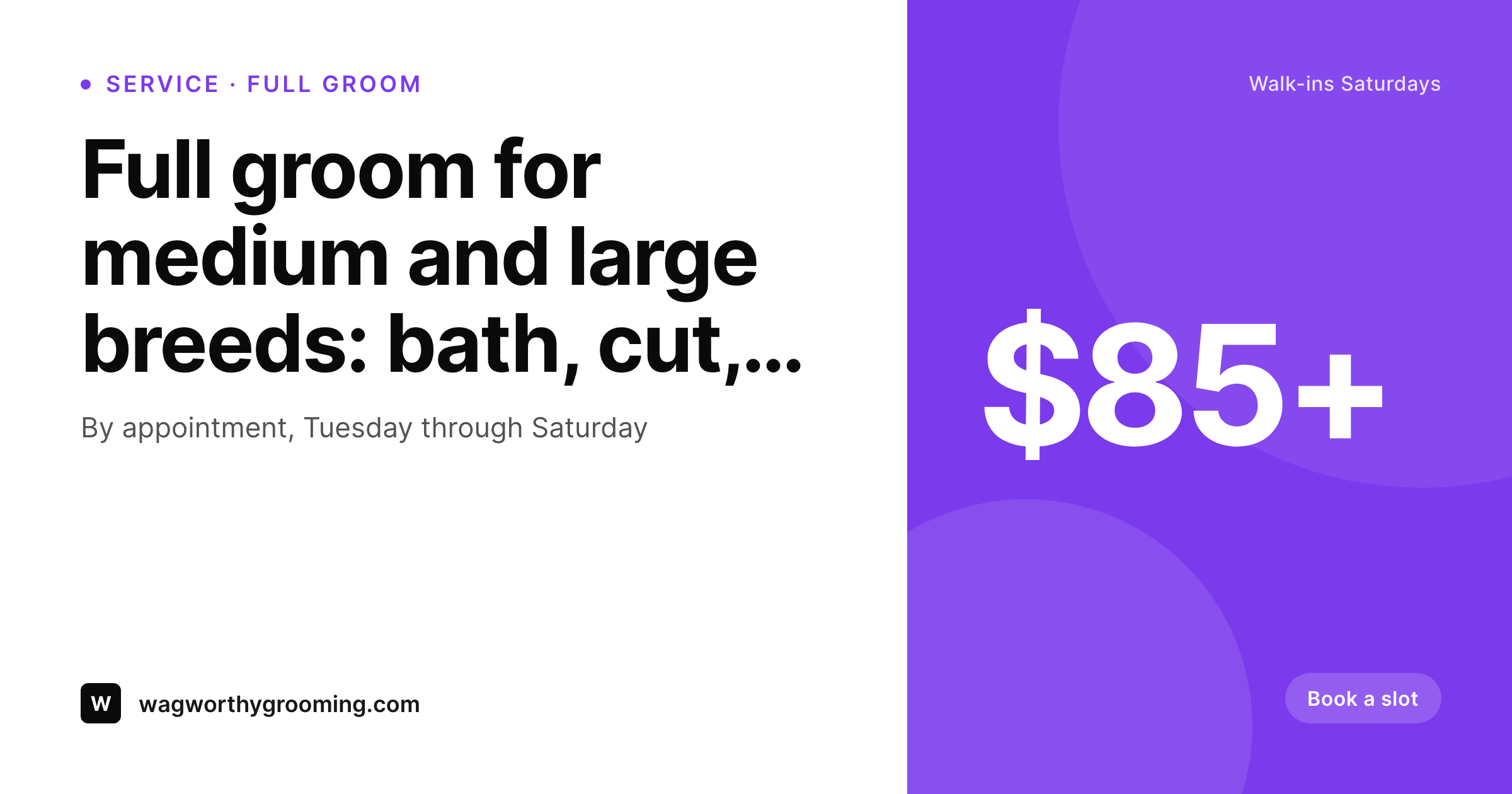 SleekPixel example output for pet groomer