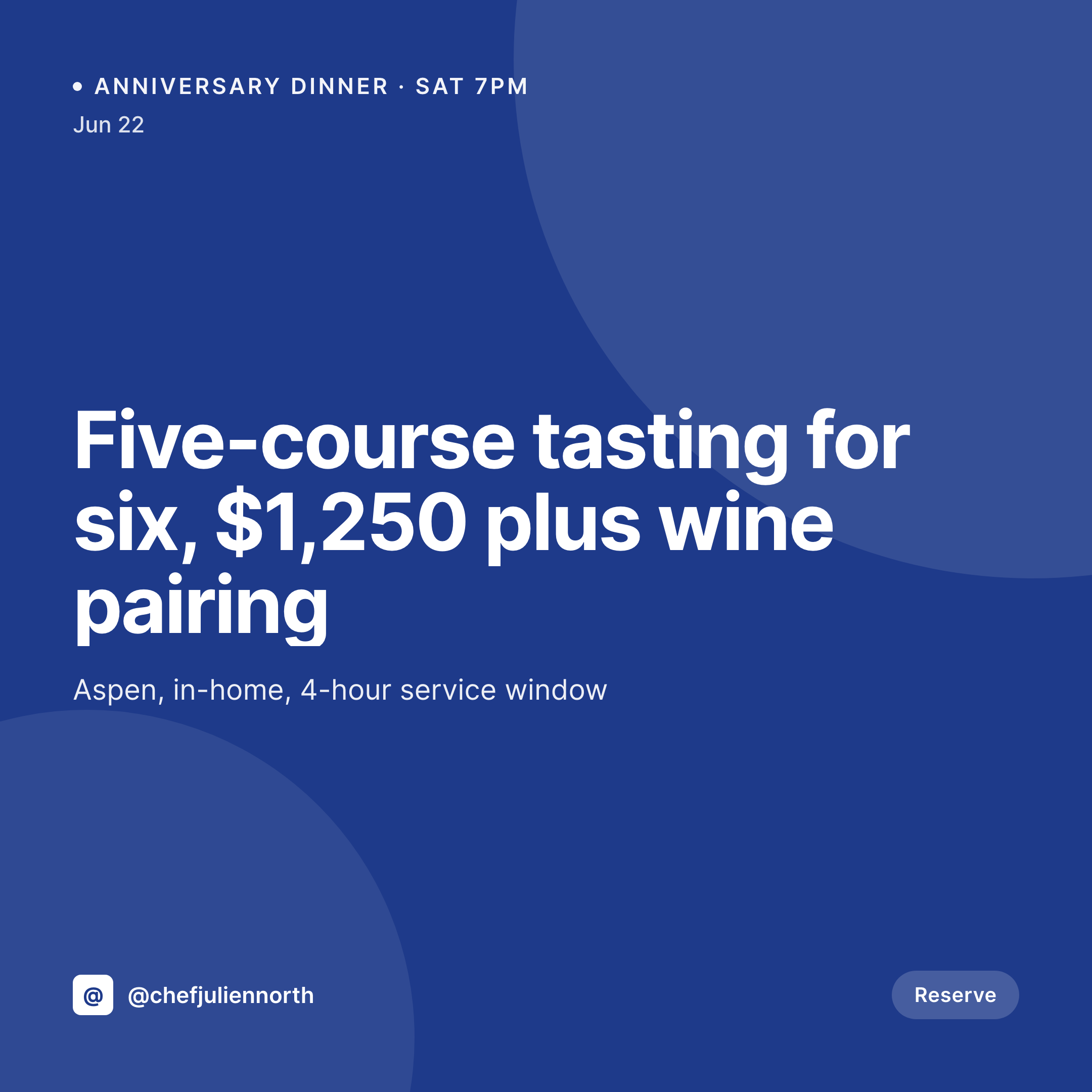 SleekPixel example output for private chef