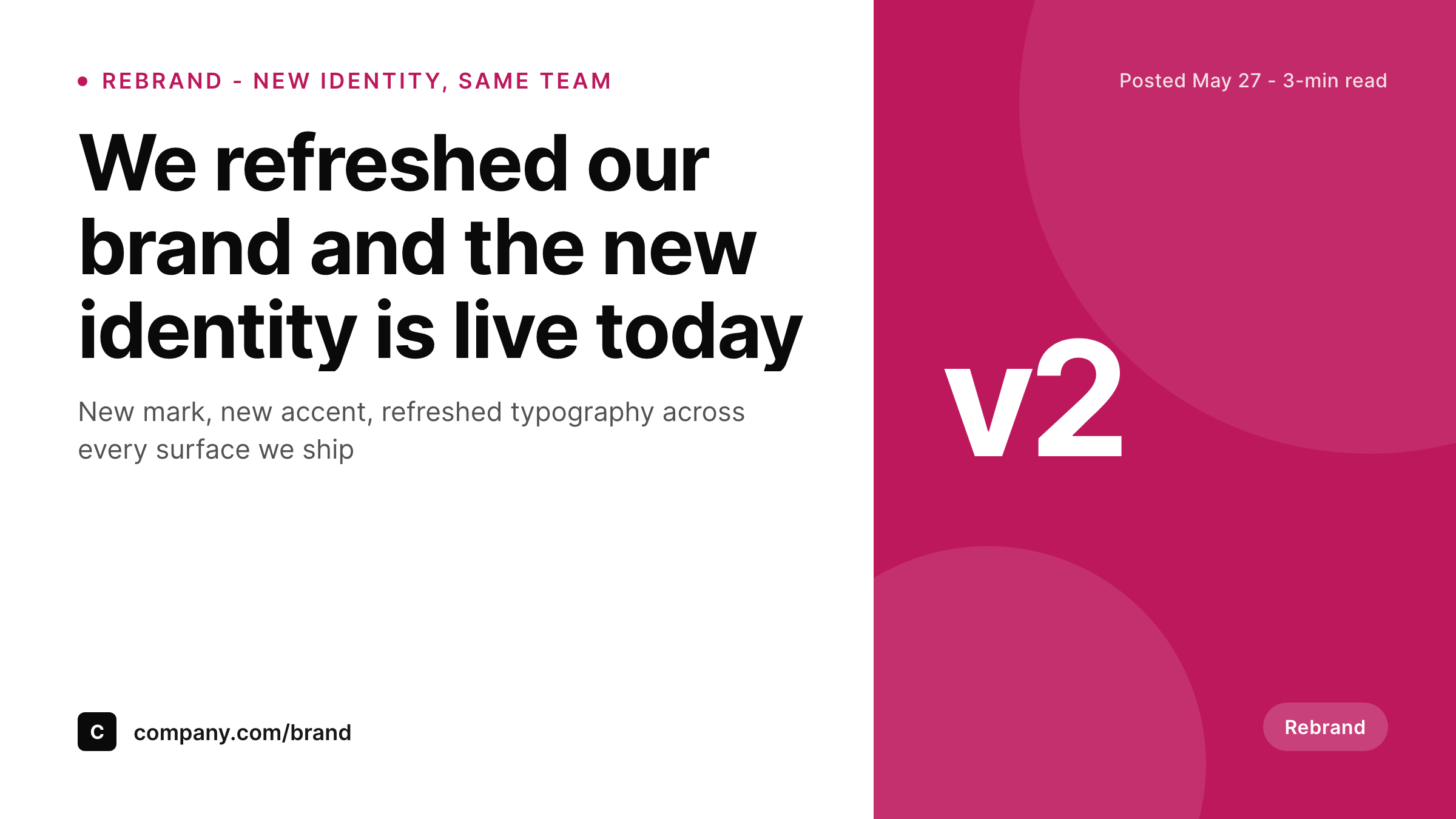 SleekPixel example output for rebrand card