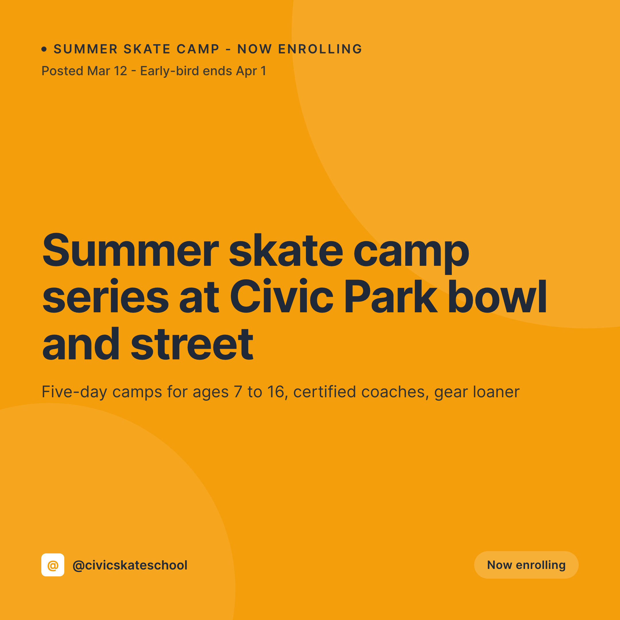 SleekPixel example output for skateboarding school