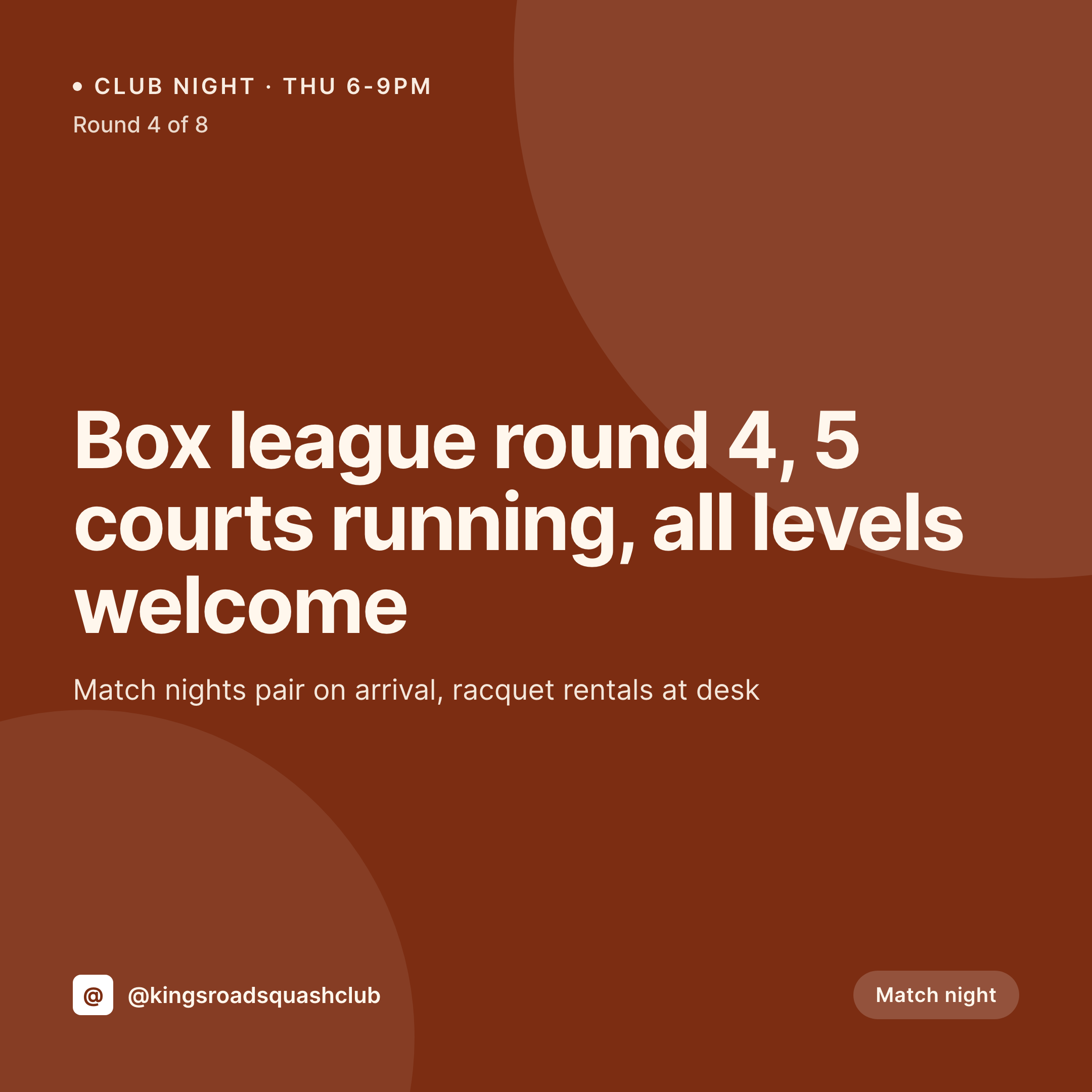 SleekPixel example output for squash club