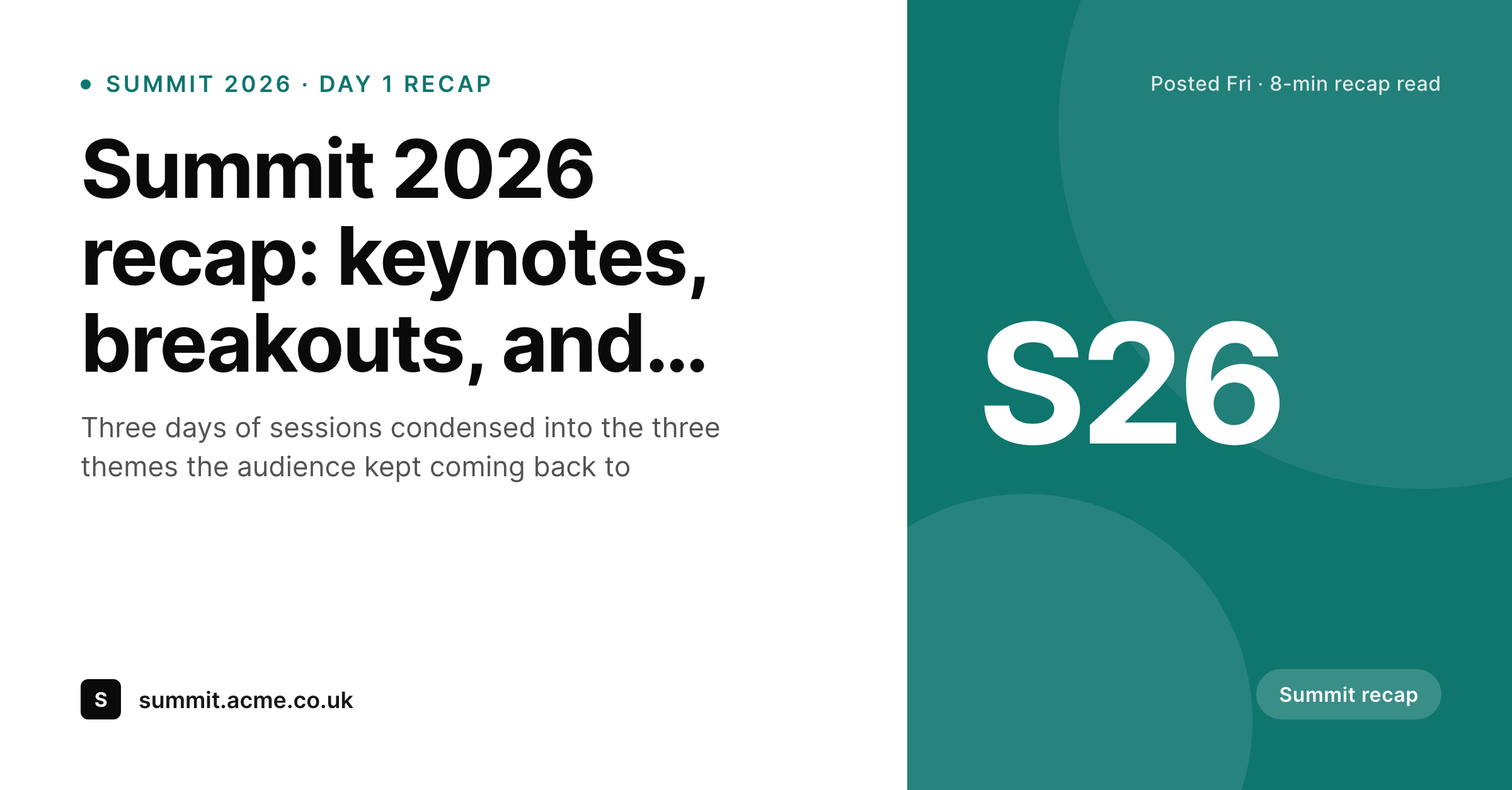 SleekPixel example output for summit recap card