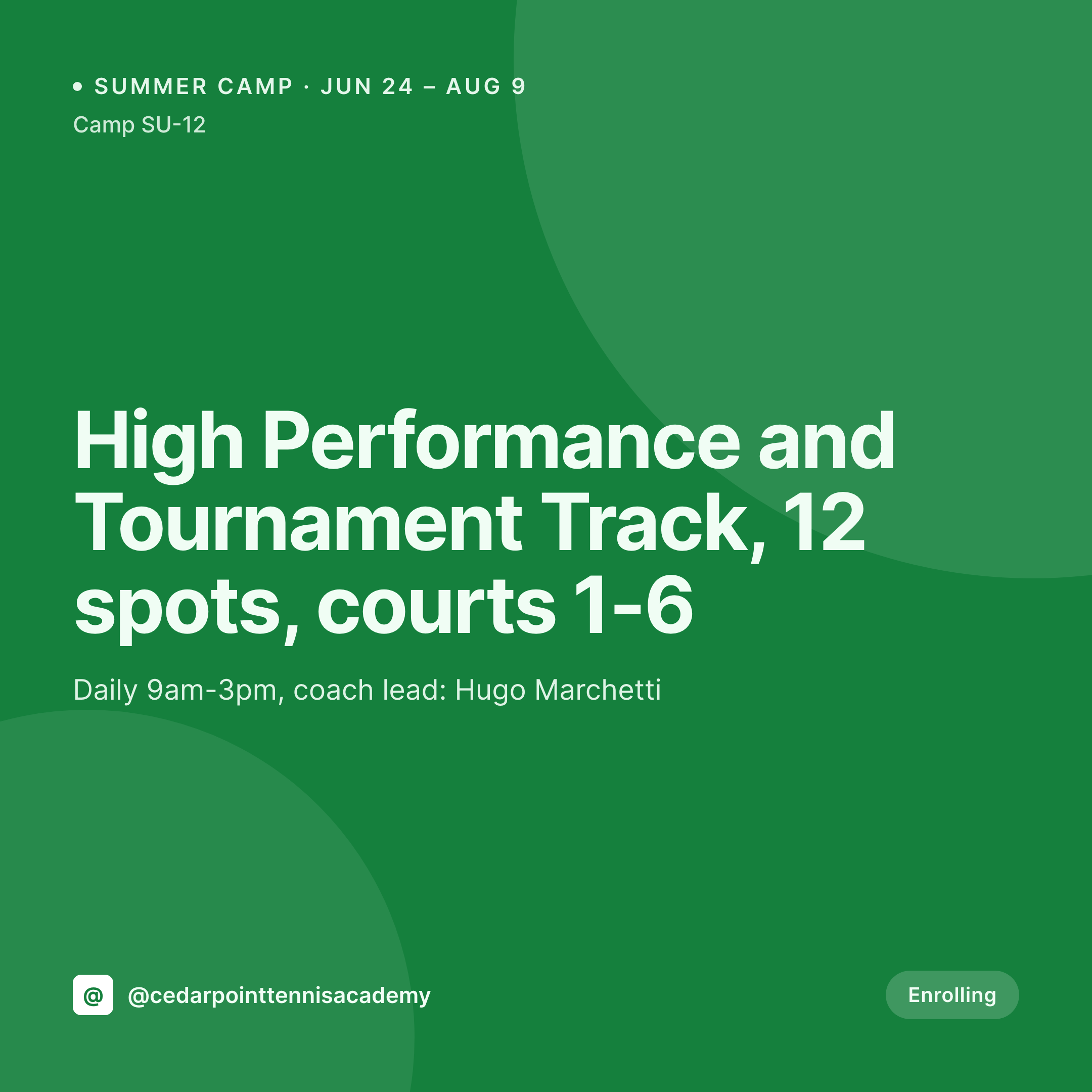 SleekPixel example output for tennis academy