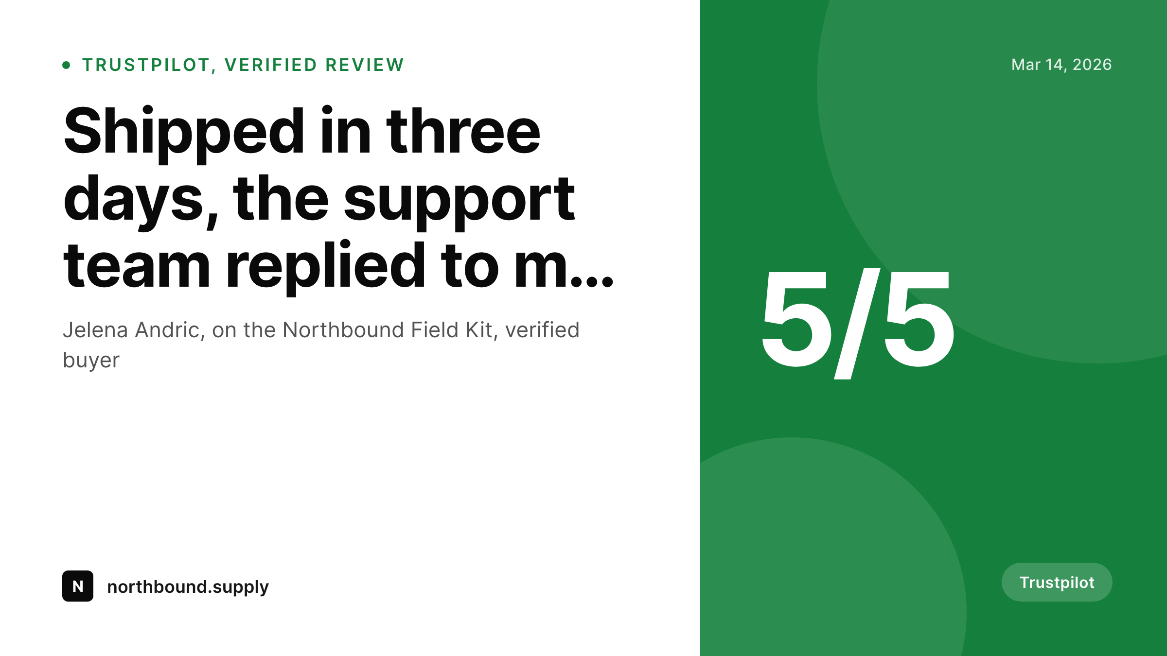 SleekPixel example output for Trustpilot review cards