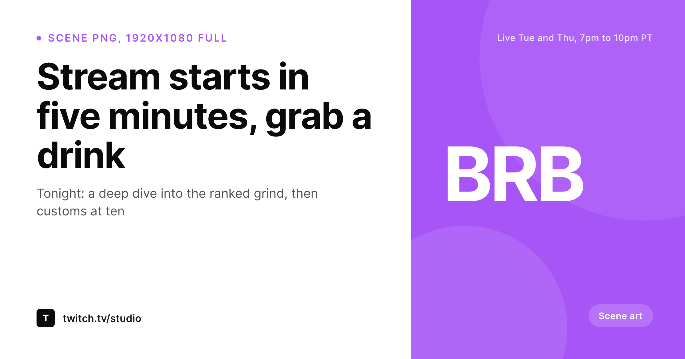 SleekPixel example output for Twitch starting soon screen