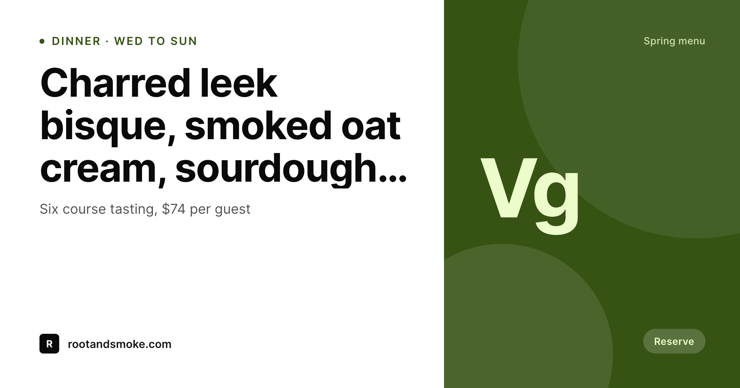 SleekPixel example output for vegan restaurant