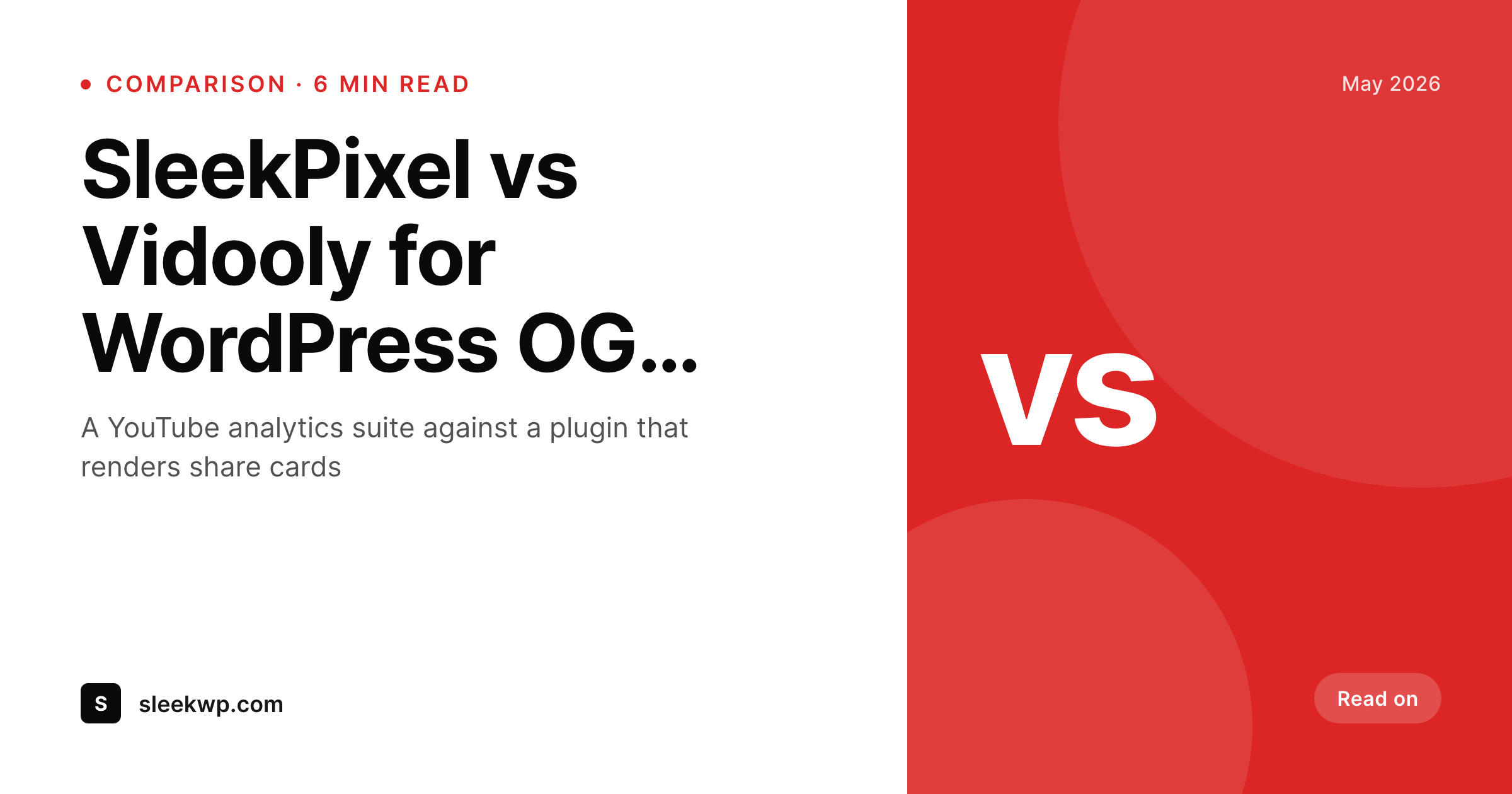 SleekPixel example output for Vidooly alternative for WordPress