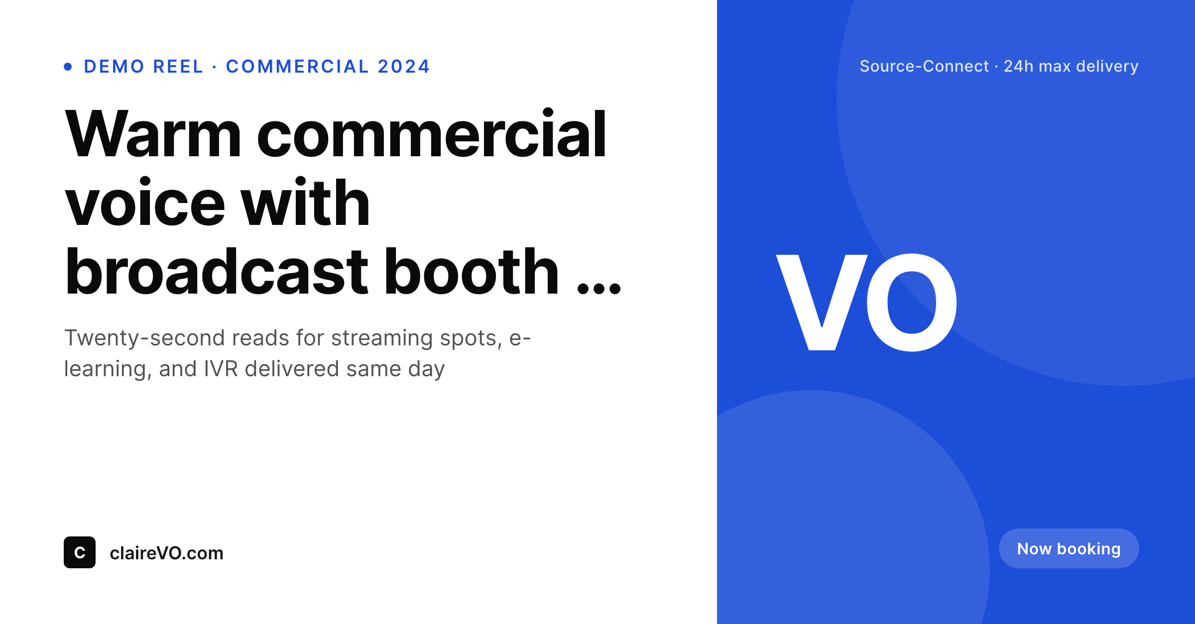SleekPixel example output for voiceover artist