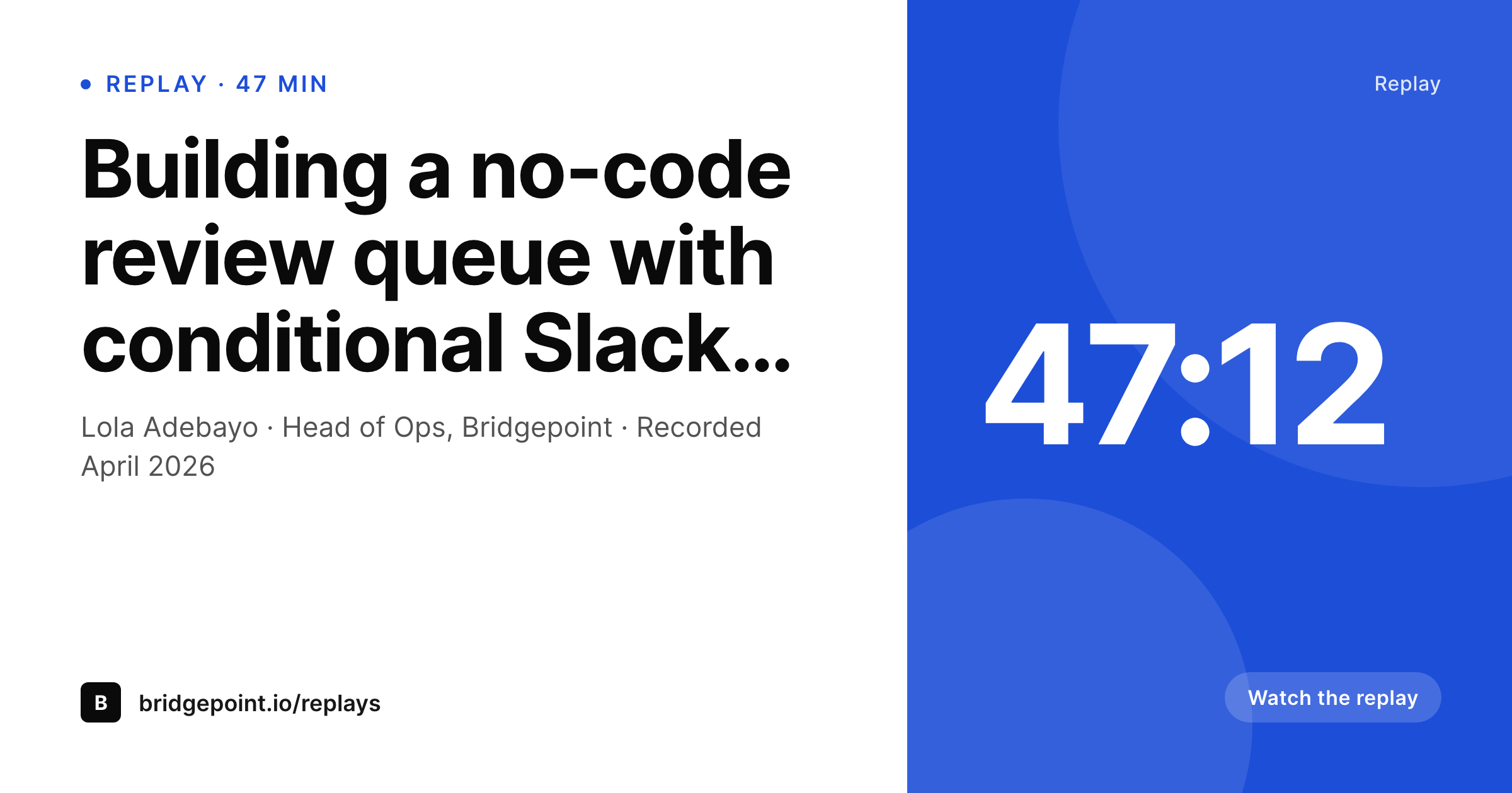 SleekPixel example output for webinar replay card