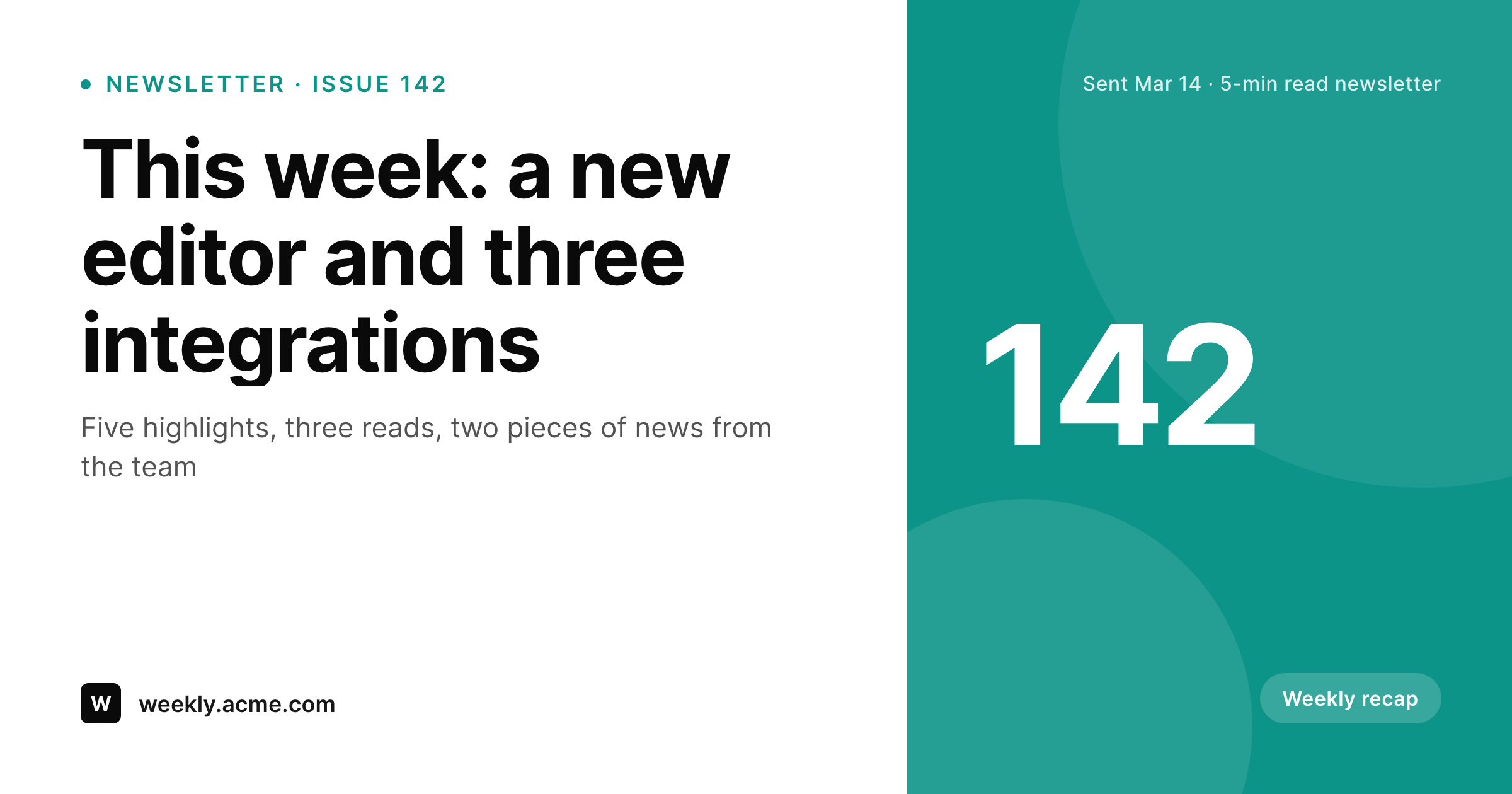 SleekPixel example output for weekly recap banner