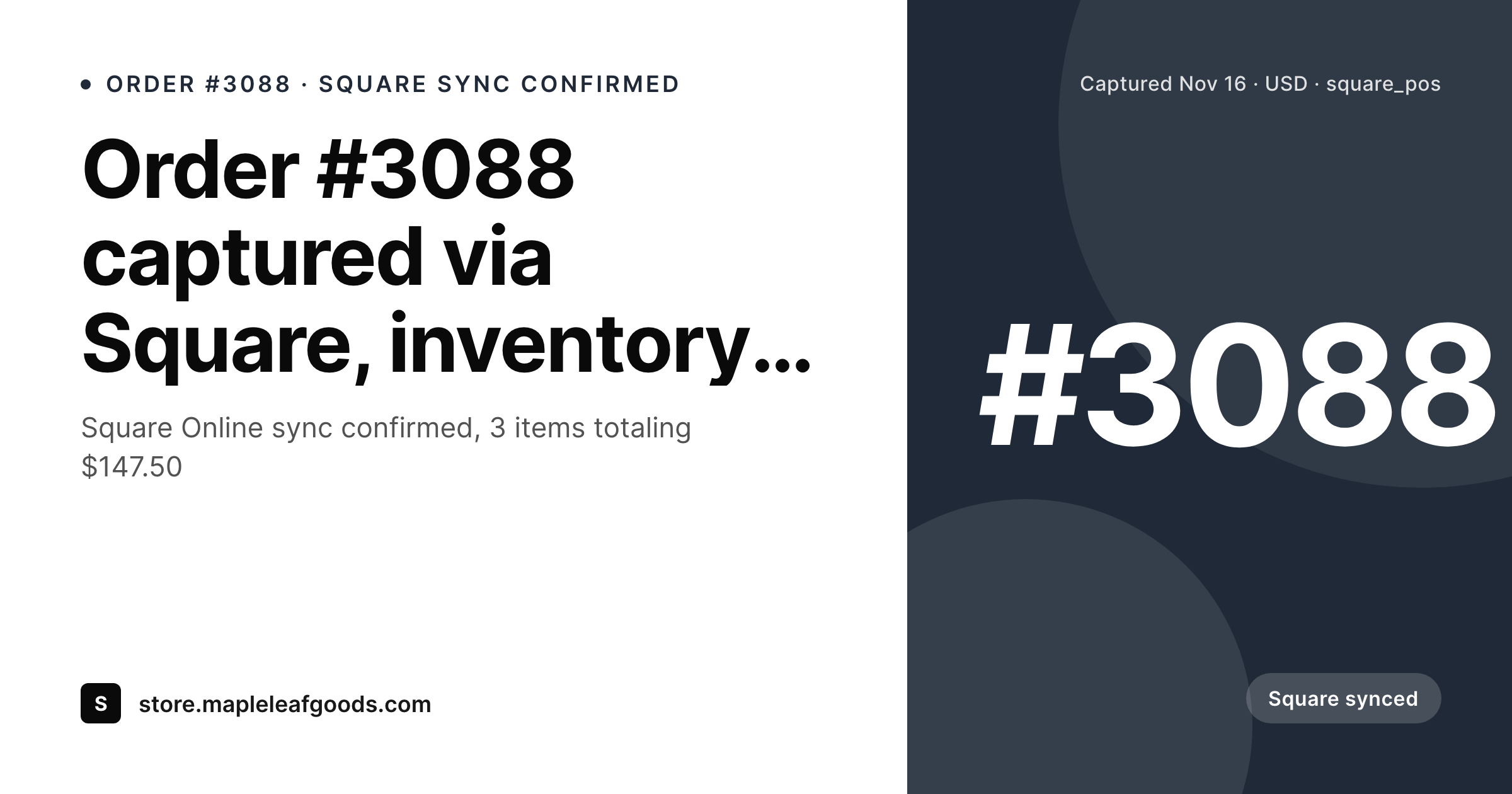 SleekPixel example output for WooCommerce Square