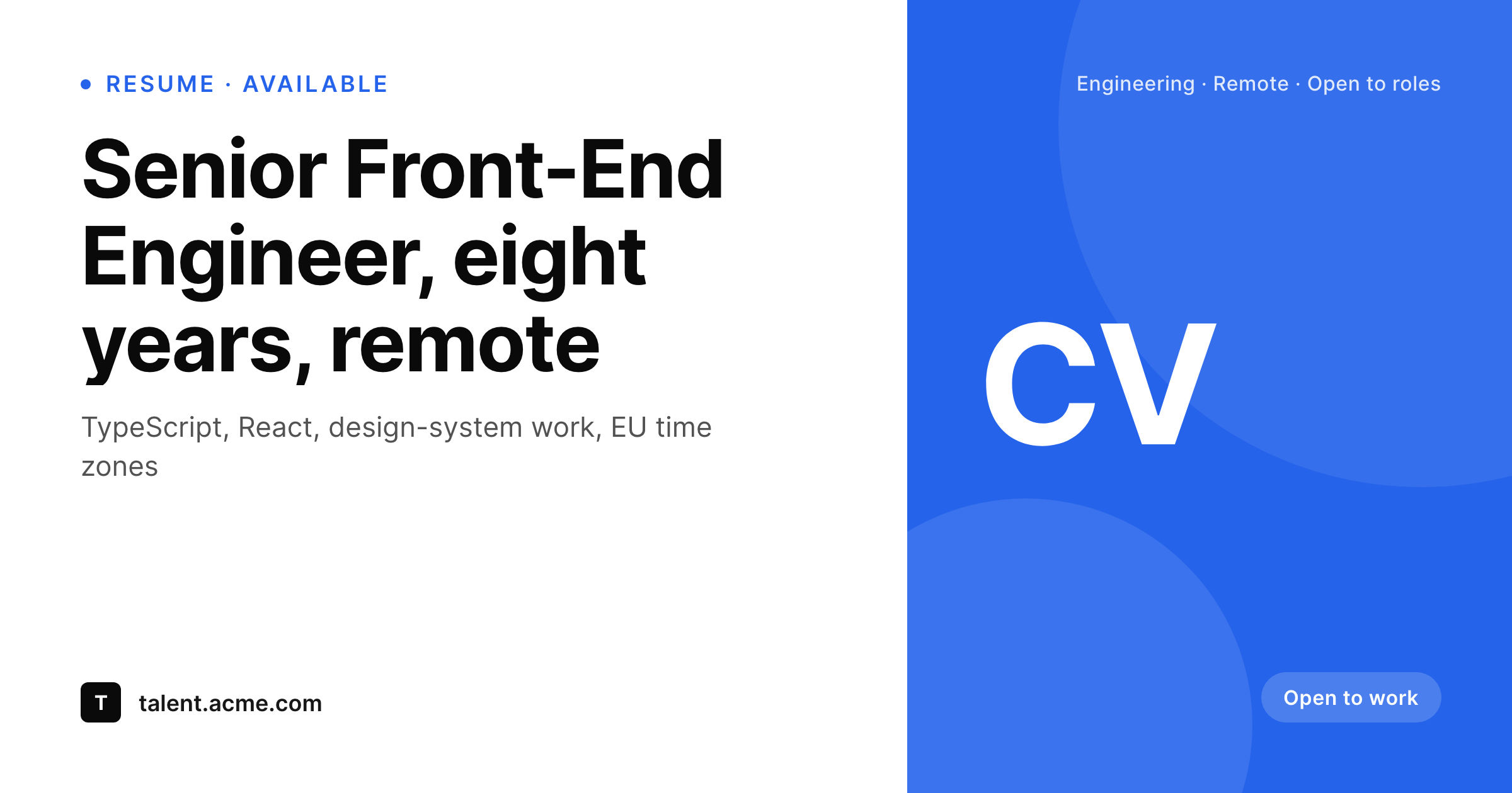 SleekPixel example output for WP Job Manager Resume Manager