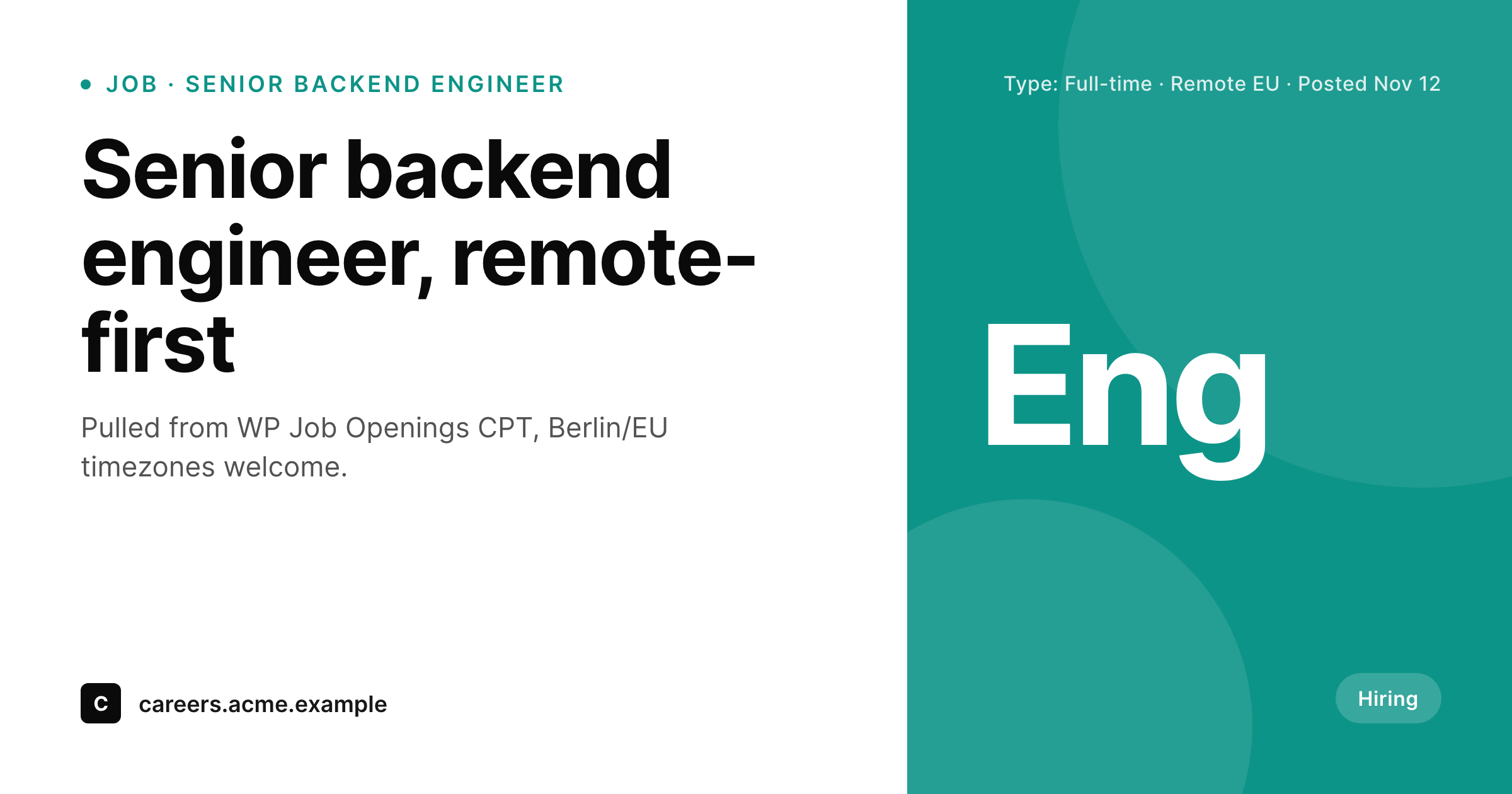 SleekPixel example output for WP Job Openings