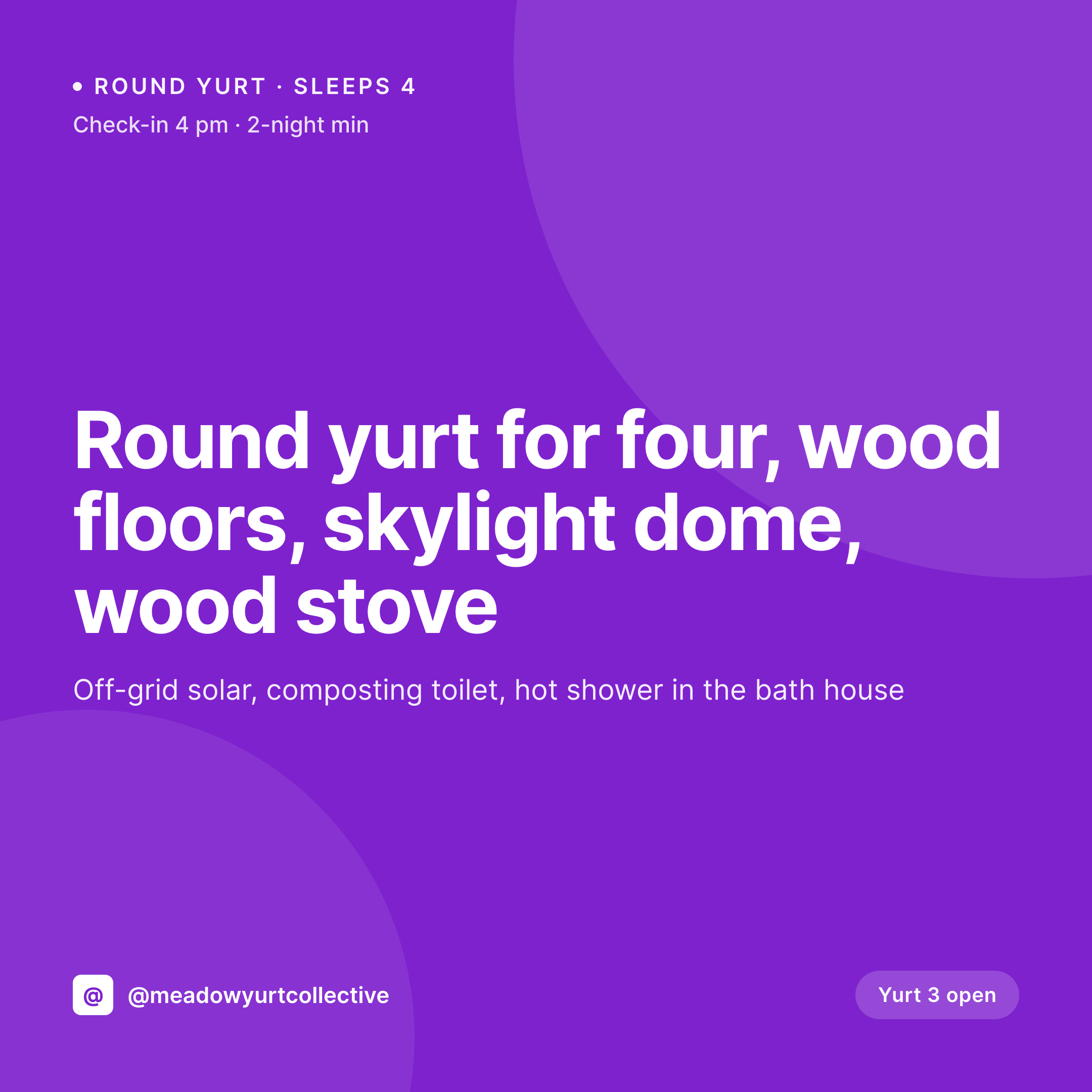 SleekPixel example output for yurt rental