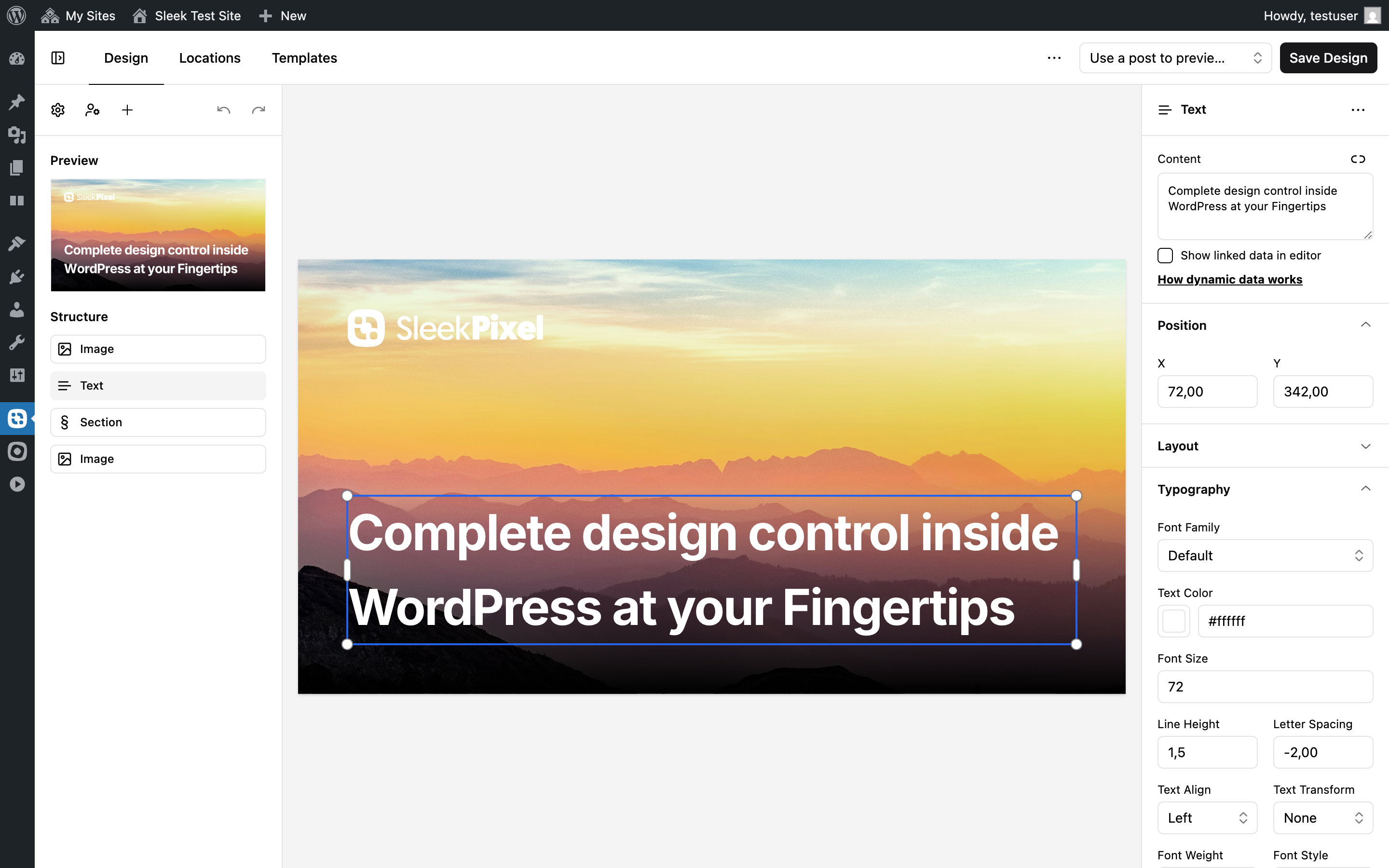 preview sidebar